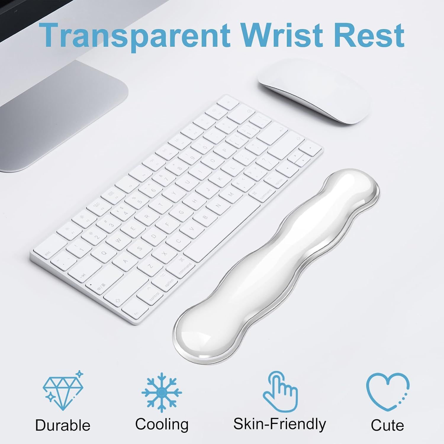 Gel Keyboard Wrist Rest - Ergonomic Computer Desk Pad for Typing Pain Relief, Cute Silicone Cushion for Support Hand & Arm, Comfortable Wrist Rest for Gaming Laptop Office & Home Accessories - Image 3