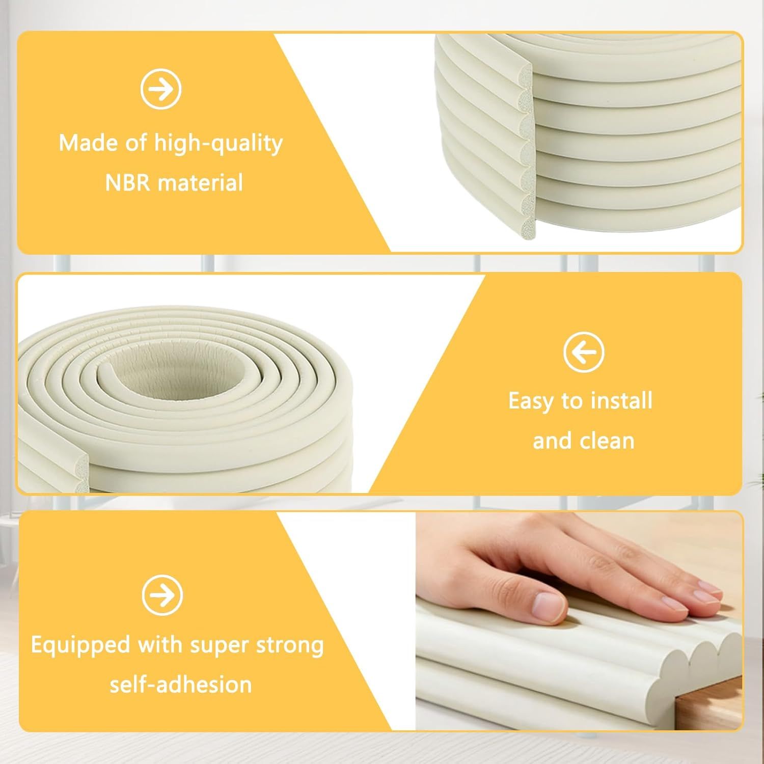 Soft Bunk Bed Ladder Pads with Cutter – Foam Step Padding & Ladder Cover for Kids’ Loft Beds, Dorm Ladders, Stairs & Edges, Easy-Cut Protective Pads for Comfortable Climbing and Home Safety (White) - Image 3