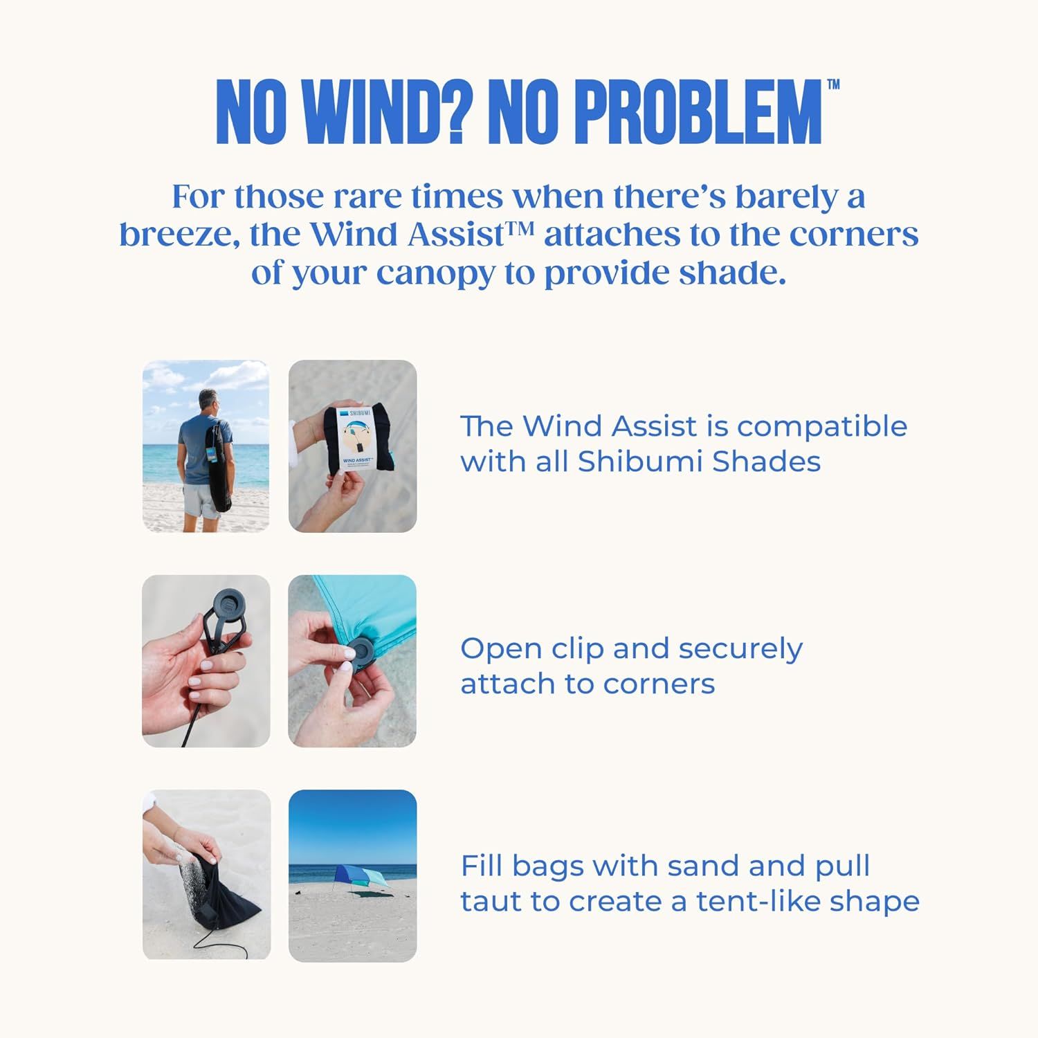 3.0 Version | Wind-Powered Beach Tent Shade Canopy | Sets Up in 3 Mins | 150 Sq. Ft. of Shade for up to 8 People | Includes Wind Assist | UPF 50+ Sun Protection - Image 5