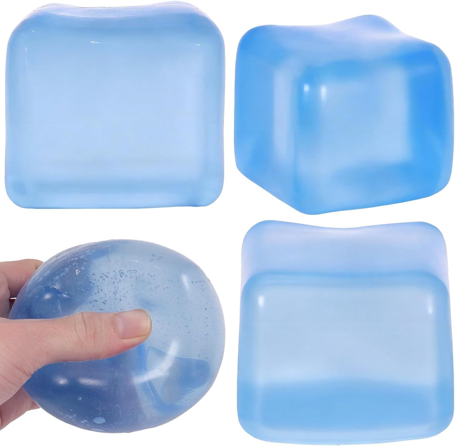 Large Ice Cube Squishy Toy 7cm (2.76Inch),  Big Slow Rising Squishies for Sensory Play, Perfect Stress Relief Fidget Toys for Adults Anxiety, Squishy Cube Sensory Toys (Blue) - Image 8