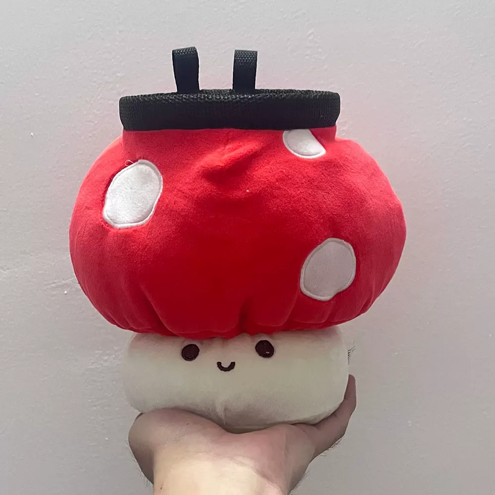 Red Mushrooms Chalk Bag Rock Climbing Equipment - Image 1