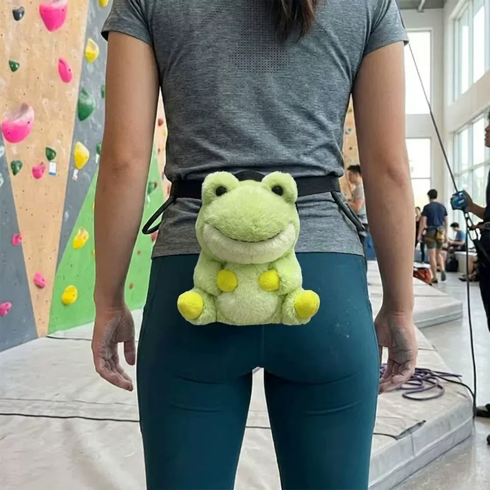 Frog Chalk Bag Rock Climbing Chalk Bag Suitable Bouldering Gym Indoor & Outdoor Climbing with Adjustable Belt - Image 1