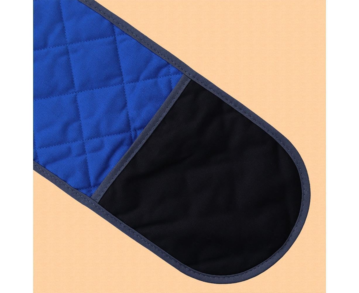 Double-ended Heat Resistant Cotton Mitt Oven Padded Kitchen Baking Glove Tool-Blue - Image 5