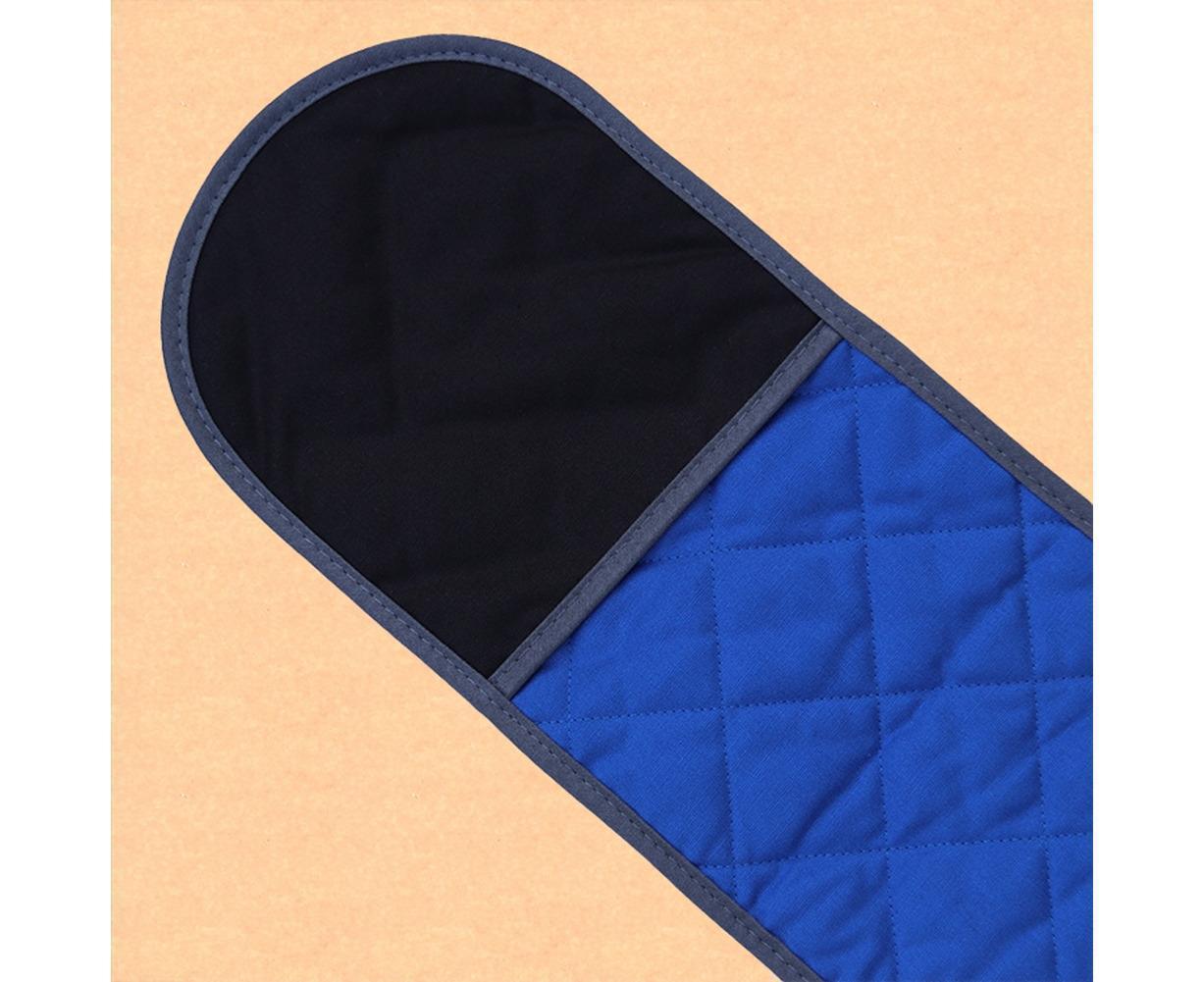 Double-ended Heat Resistant Cotton Mitt Oven Padded Kitchen Baking Glove Tool-Blue - Image 6