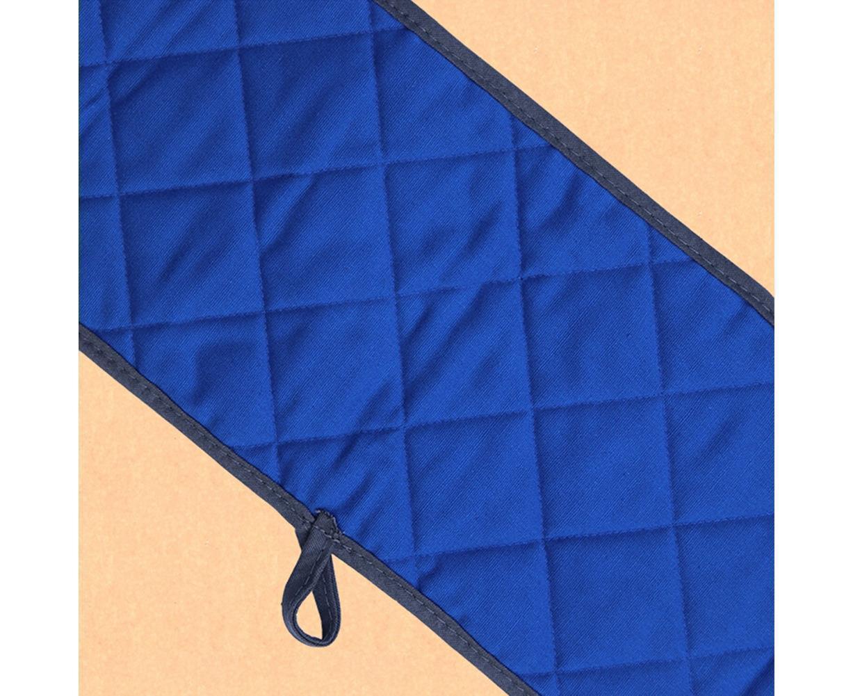 Double-ended Heat Resistant Cotton Mitt Oven Padded Kitchen Baking Glove Tool-Blue - Image 8