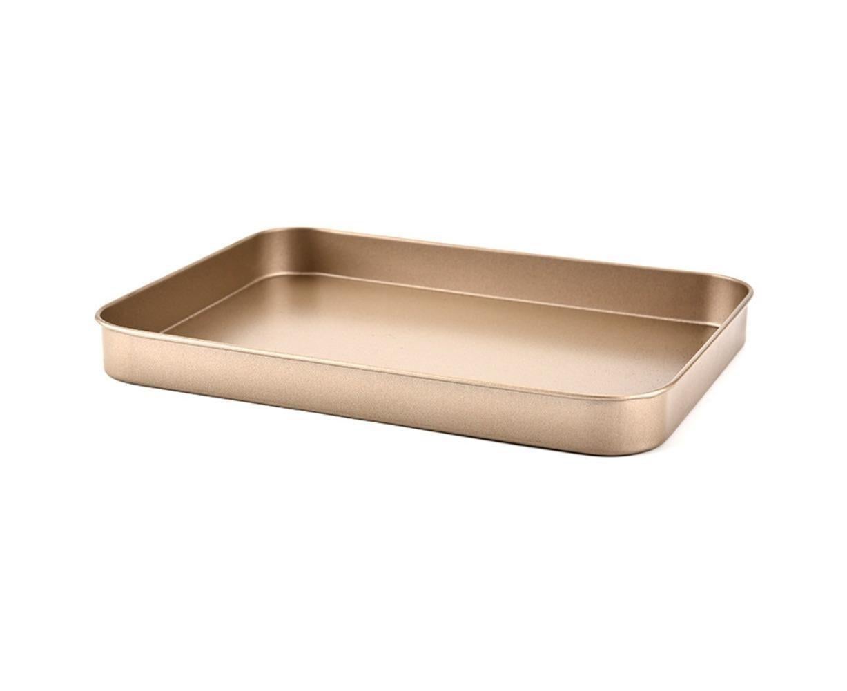 Non-stick Rectangular Cake Pan Baking Oven Tray Dish Mold Bakeware Kitchen Tool-Golden - Image 4