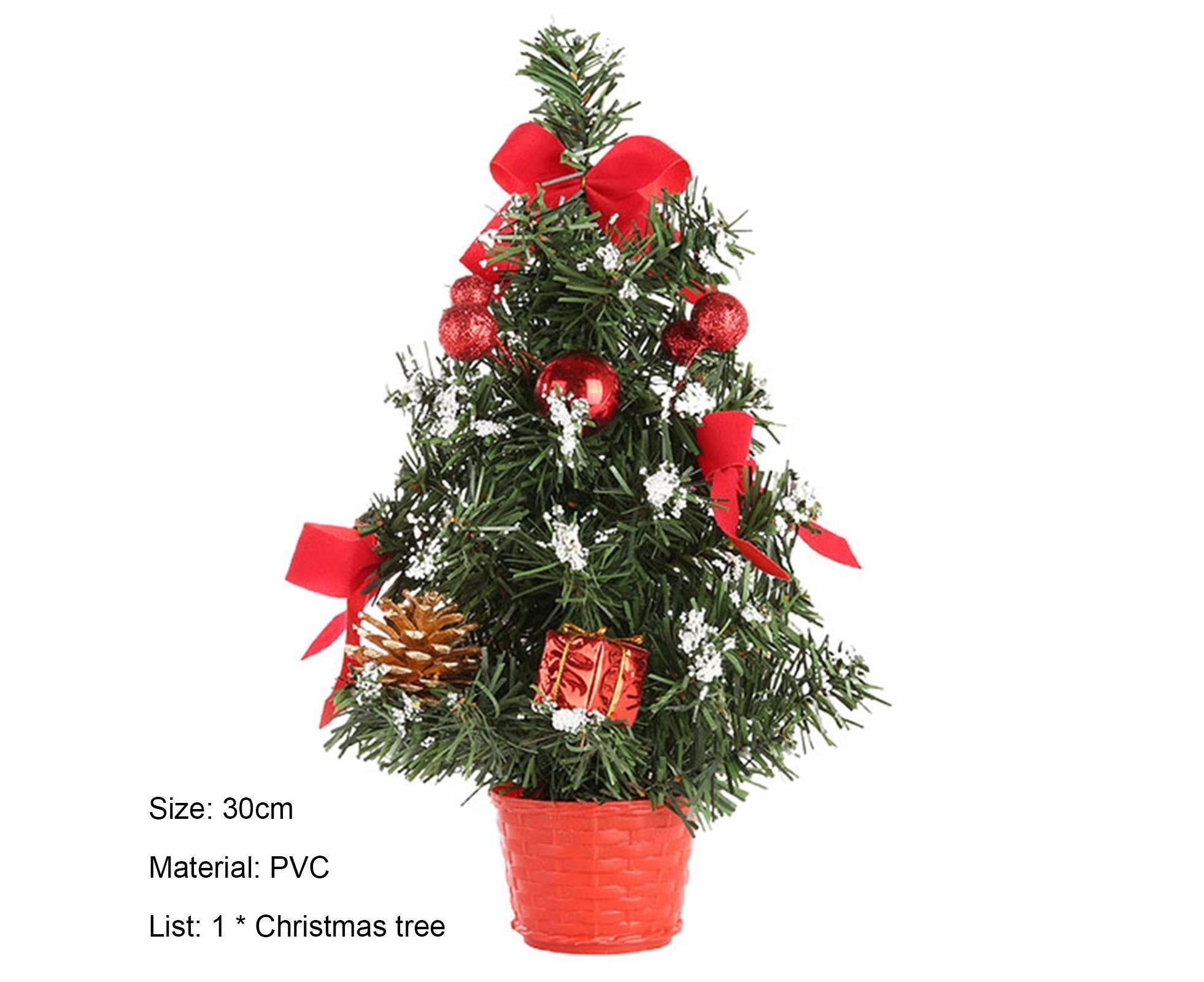 30cm Mini Christmas Tree Artificial Christmas Tree-Red - Image 2
