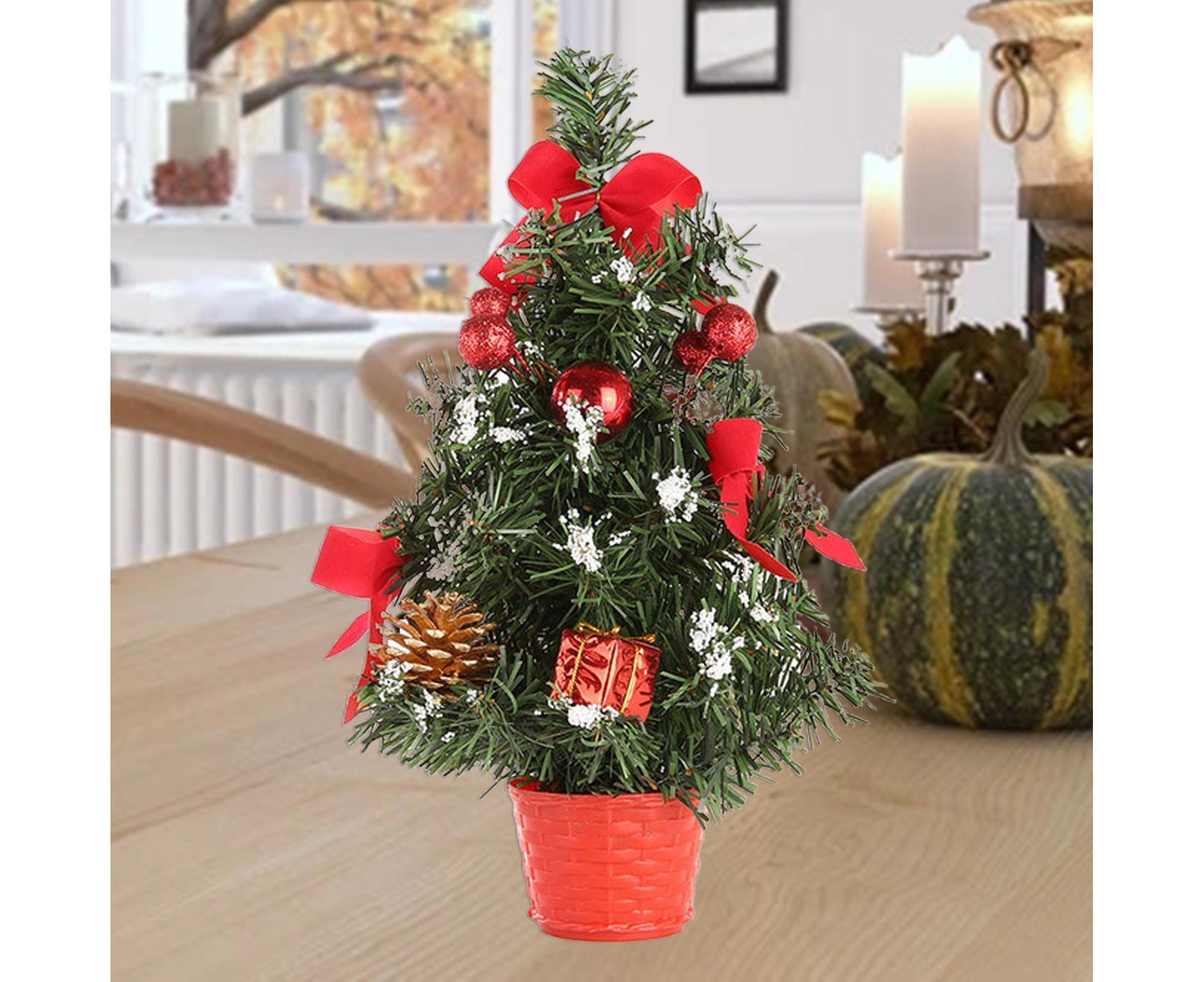30cm Mini Christmas Tree Artificial Christmas Tree-Red - Image 3