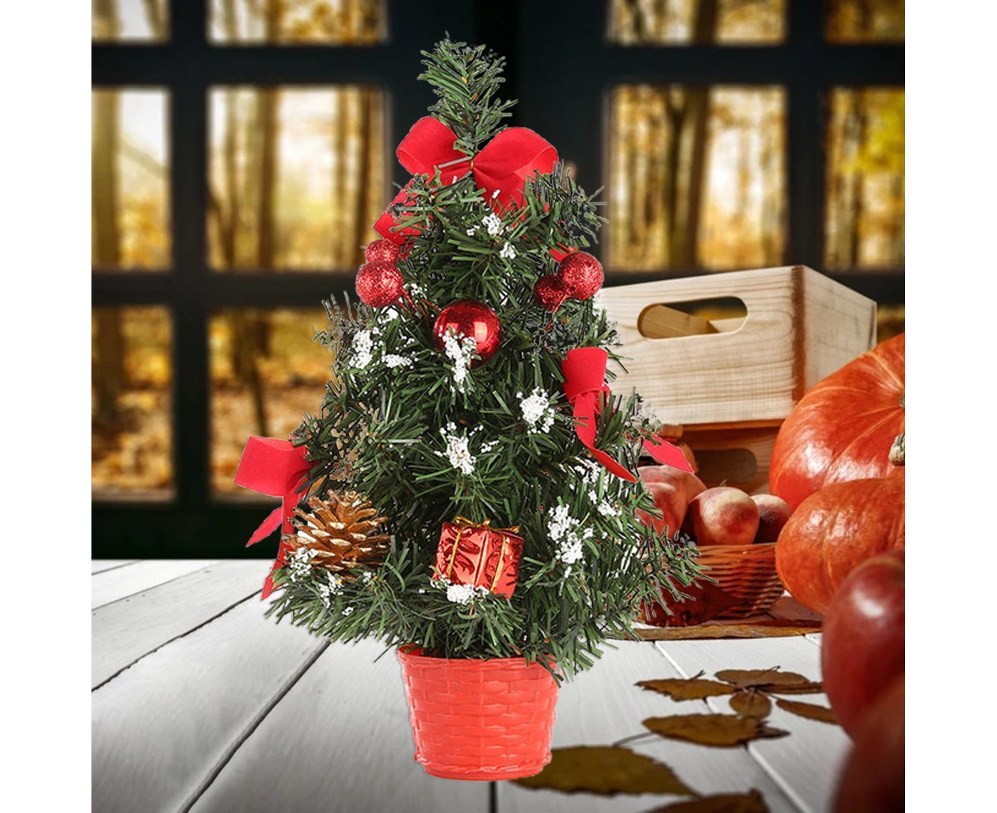 30cm Mini Christmas Tree Artificial Christmas Tree-Red - Image 4