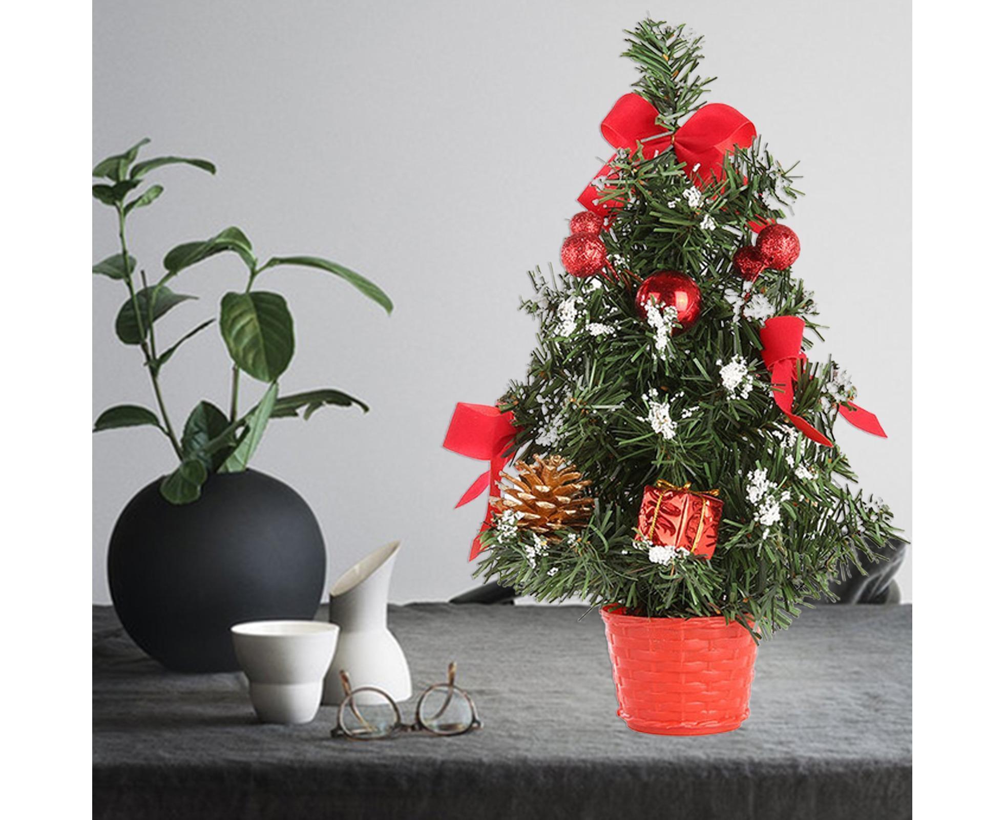 30cm Mini Christmas Tree Artificial Christmas Tree-Red - Image 6