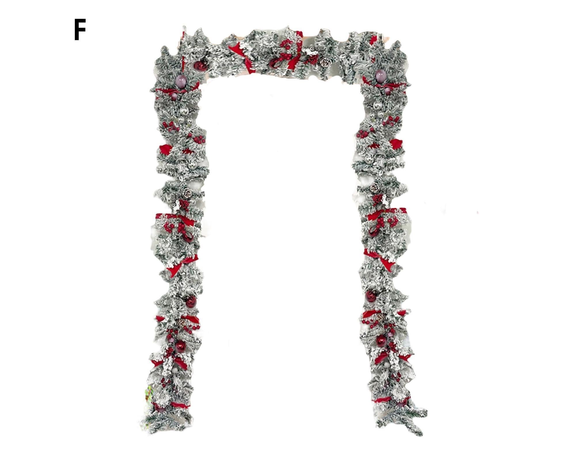 Christmas Artificial Wreath Red Bowknot Ribbon Garland-E - Image 2