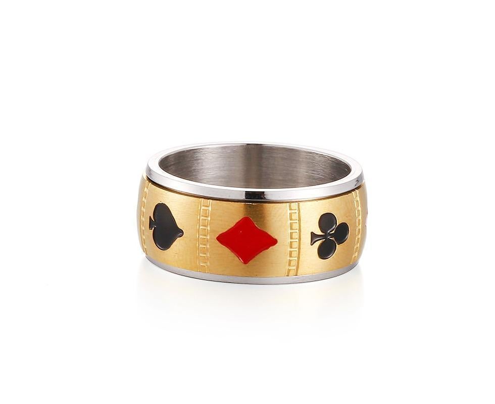 Spinner Playing Card Ring Stainless Steel Anxiety Fidget Lucky Poker For Men Women Rotating Finger Rings Punk Jewelry 9 - Image 2