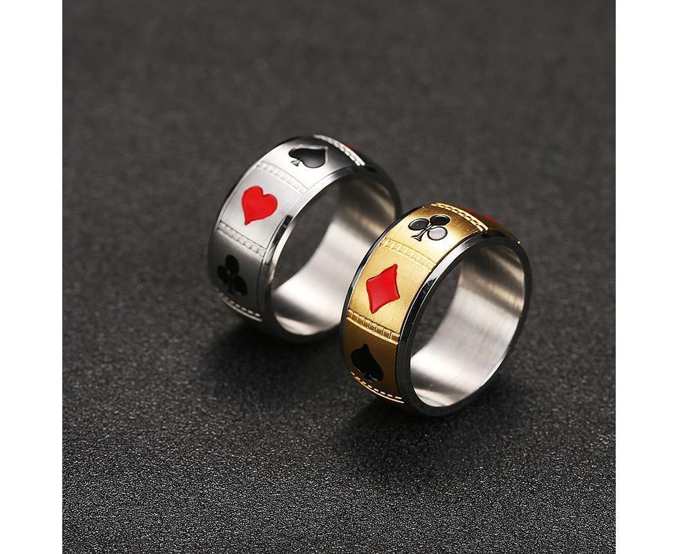 Spinner Playing Card Ring Stainless Steel Anxiety Fidget Lucky Poker For Men Women Rotating Finger Rings Punk Jewelry 9 - Image 4