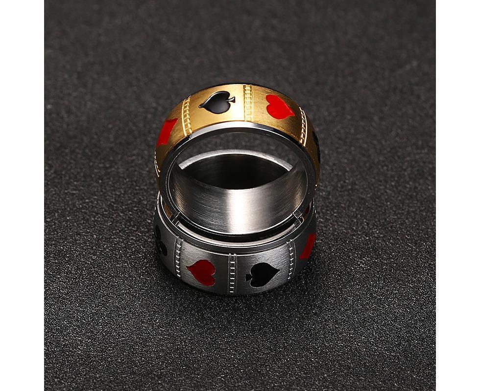 Spinner Playing Card Ring Stainless Steel Anxiety Fidget Lucky Poker For Men Women Rotating Finger Rings Punk Jewelry 9 - Image 5