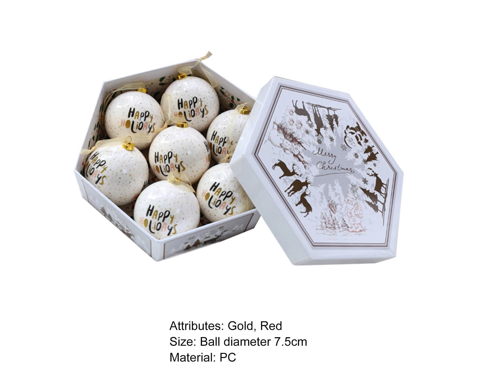 1 Box Decorative Christmas Balls Pendants with Lanyard PC Delicate Craft Festival Balls Pendants Home Decor-Golden - Image 3