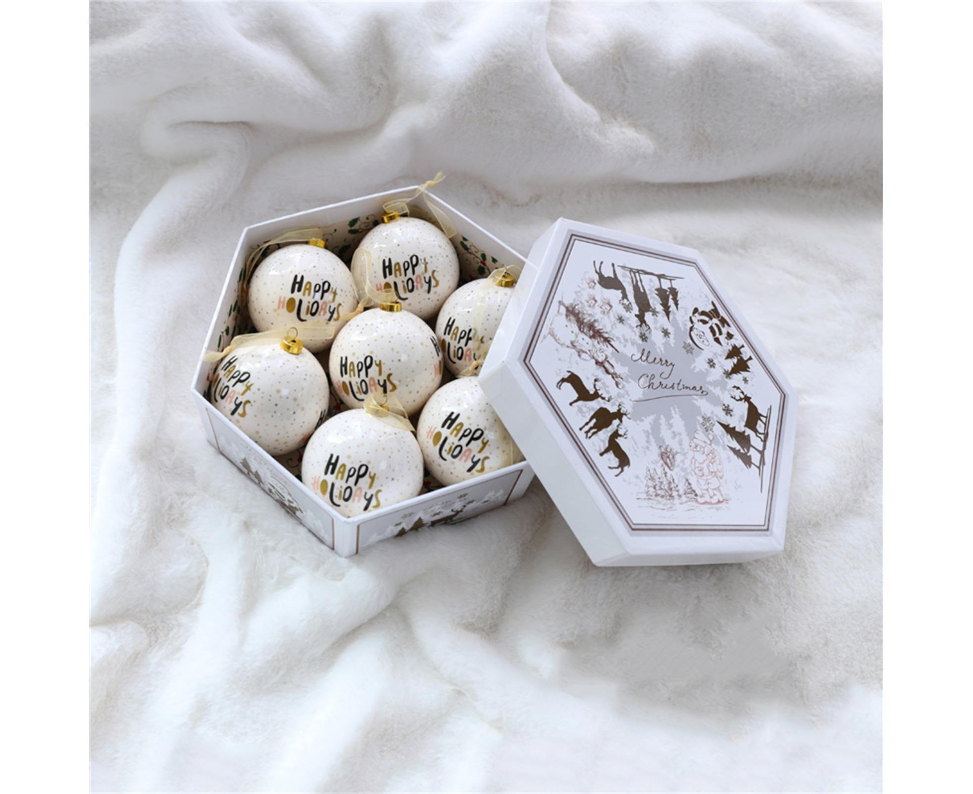 1 Box Decorative Christmas Balls Pendants with Lanyard PC Delicate Craft Festival Balls Pendants Home Decor-Golden - Image 4