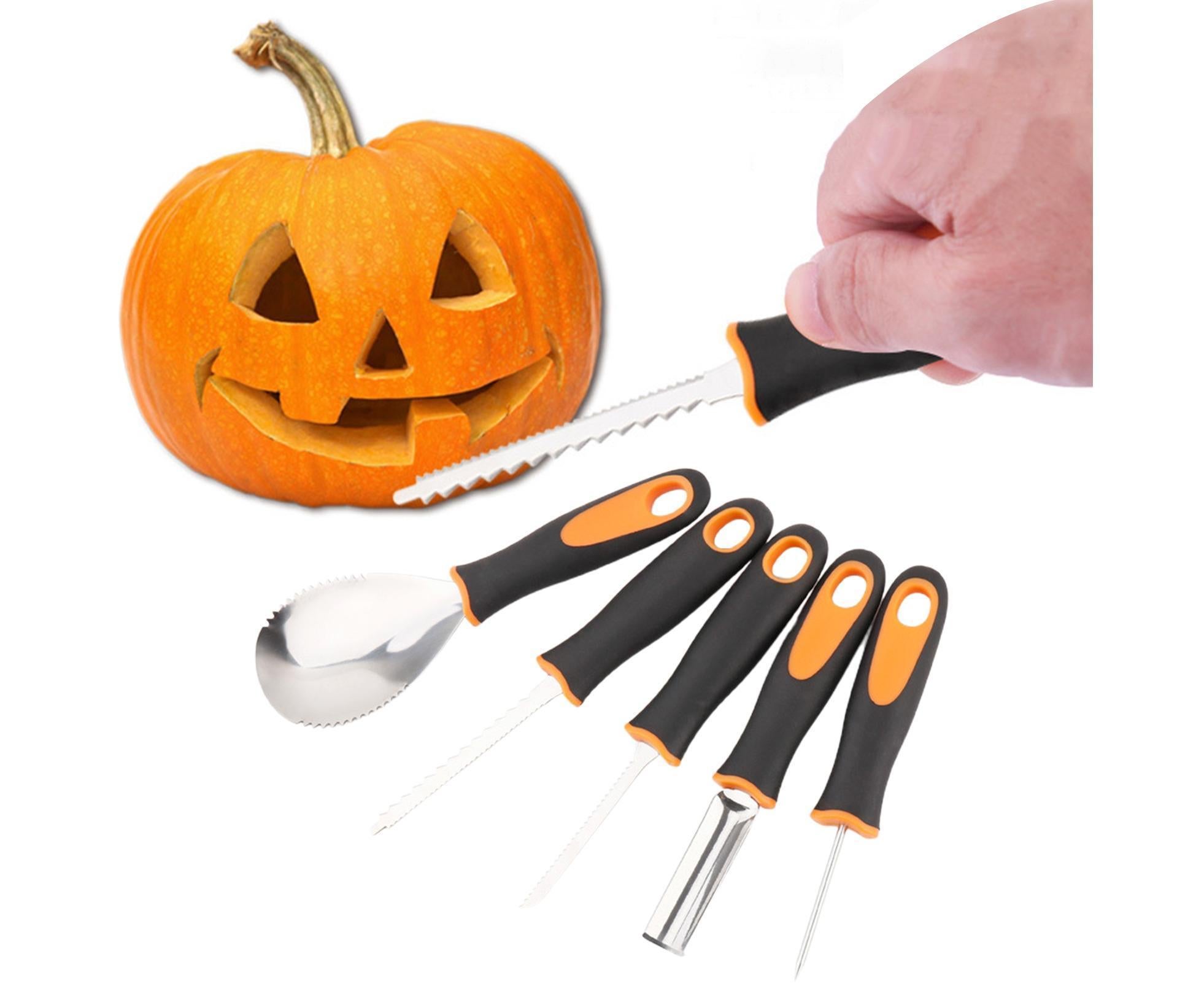 5Pcs/Set Ergonomic Pumpkin Carving Tools High Hardness Effective Stainless Steel Stable Pumpkin Carving Kit for Halloween Decor-5pcs/set - Image 1