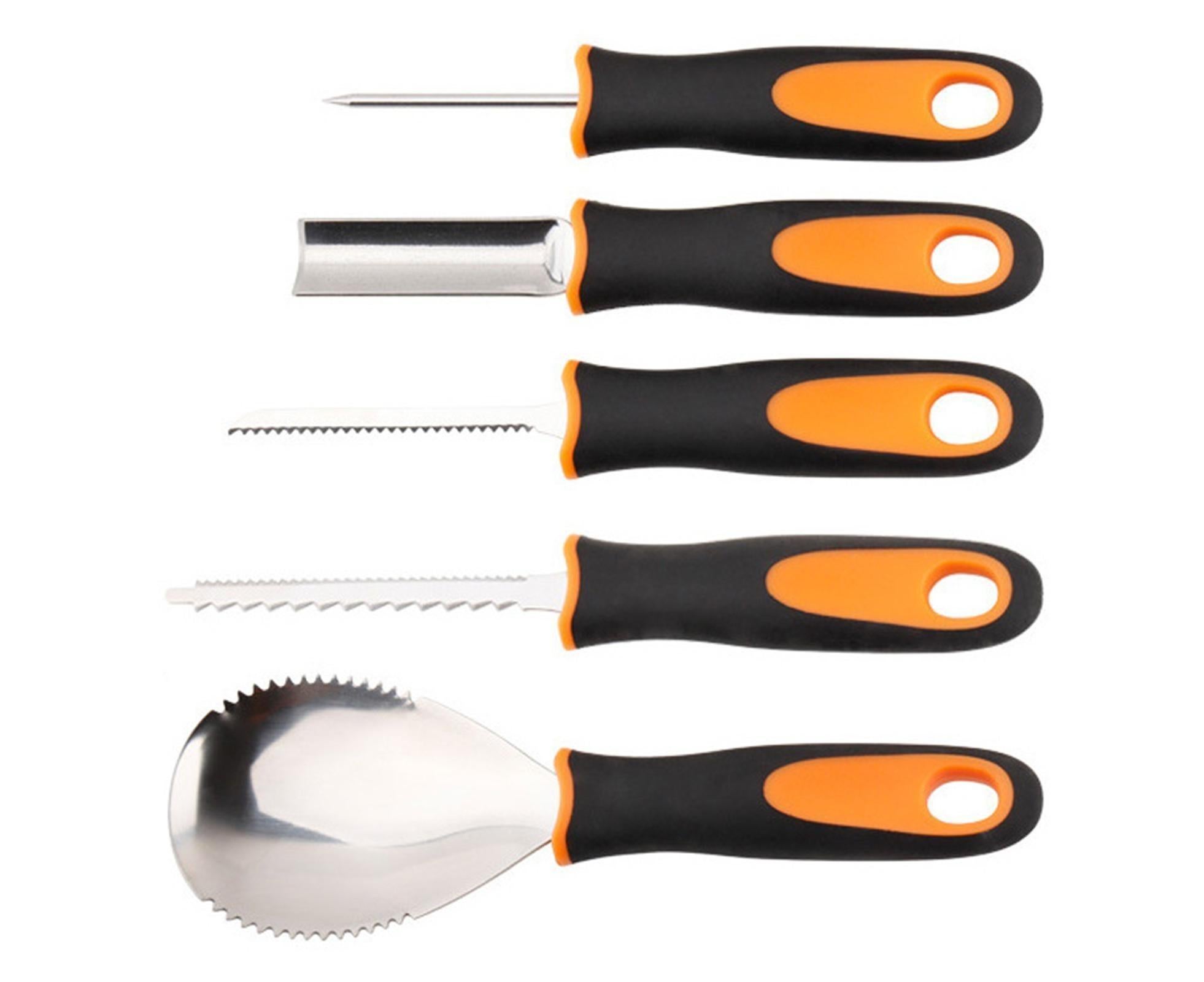 5Pcs/Set Ergonomic Pumpkin Carving Tools High Hardness Effective Stainless Steel Stable Pumpkin Carving Kit for Halloween Decor-5pcs/set - Image 2