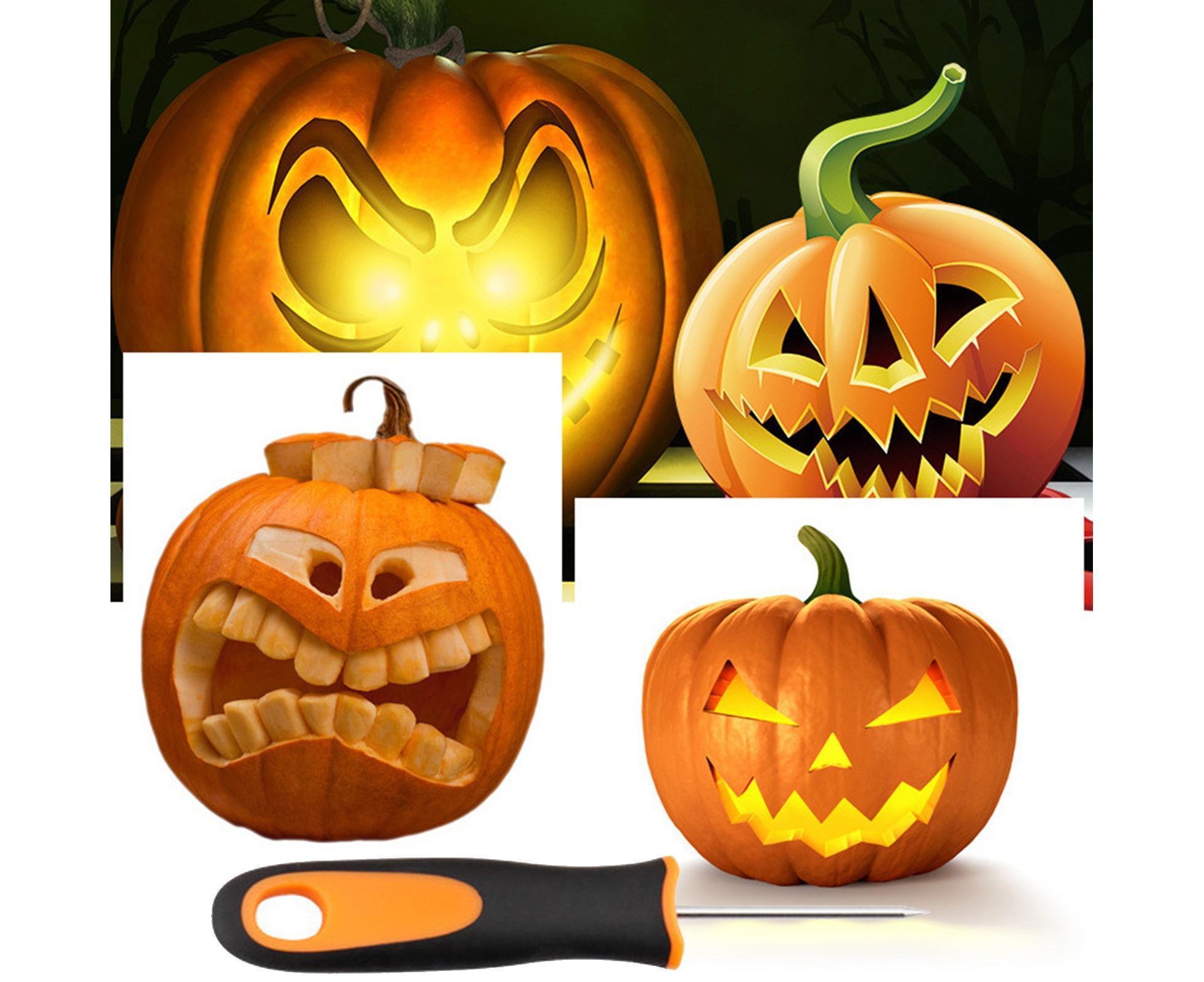 5Pcs/Set Ergonomic Pumpkin Carving Tools High Hardness Effective Stainless Steel Stable Pumpkin Carving Kit for Halloween Decor-5pcs/set - Image 4