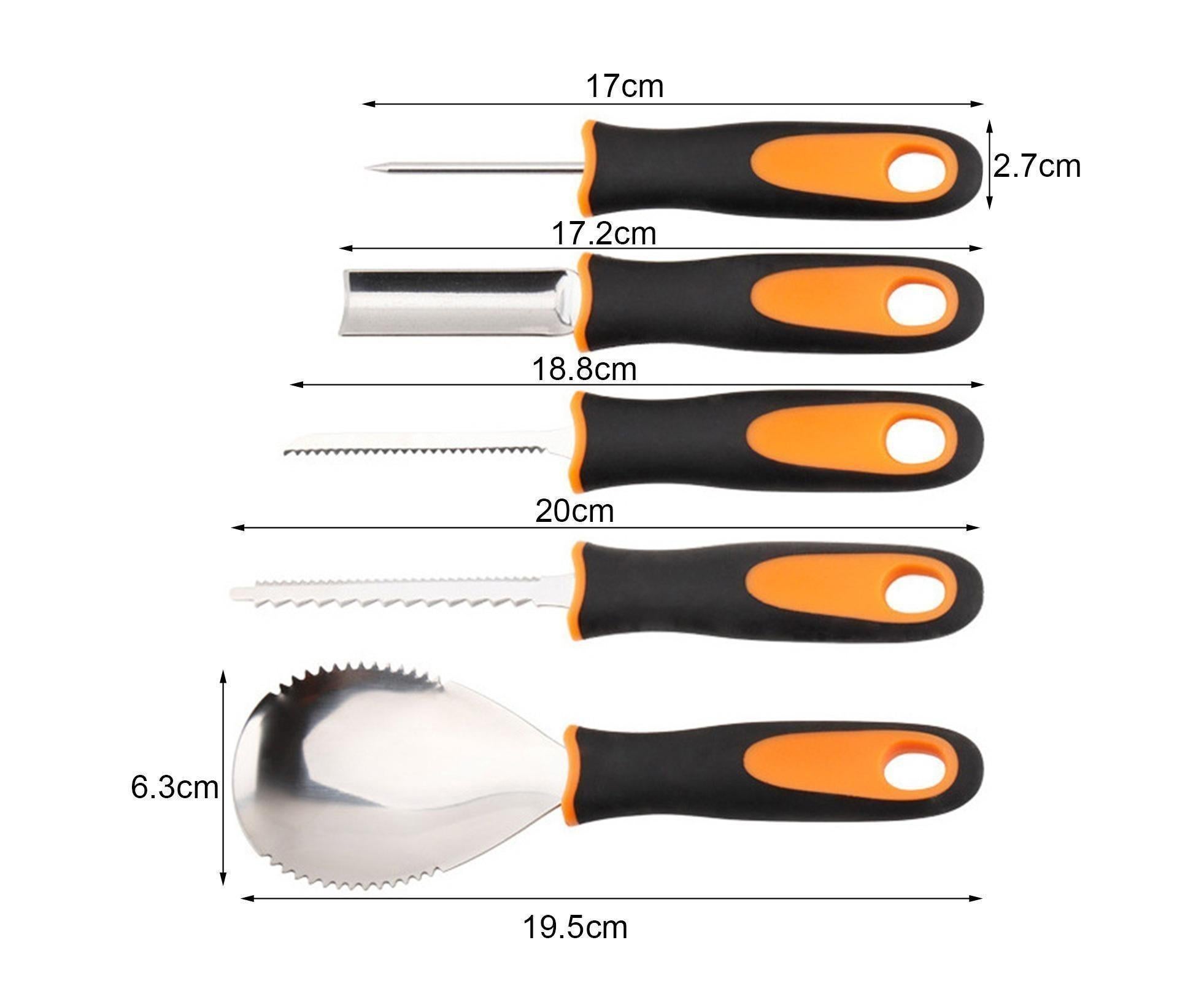 5Pcs/Set Ergonomic Pumpkin Carving Tools High Hardness Effective Stainless Steel Stable Pumpkin Carving Kit for Halloween Decor-5pcs/set - Image 6