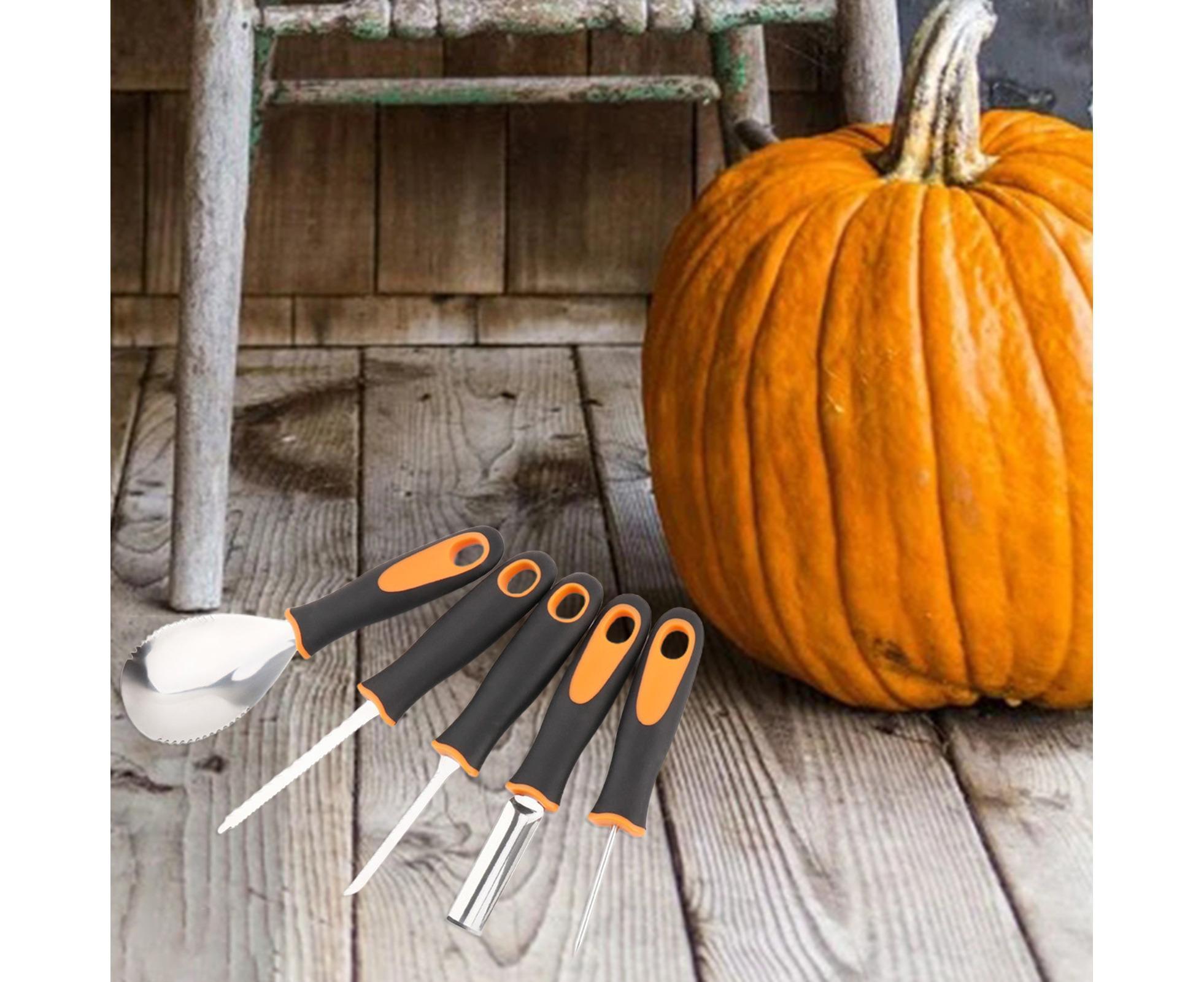 5Pcs/Set Ergonomic Pumpkin Carving Tools High Hardness Effective Stainless Steel Stable Pumpkin Carving Kit for Halloween Decor-5pcs/set - Image 7