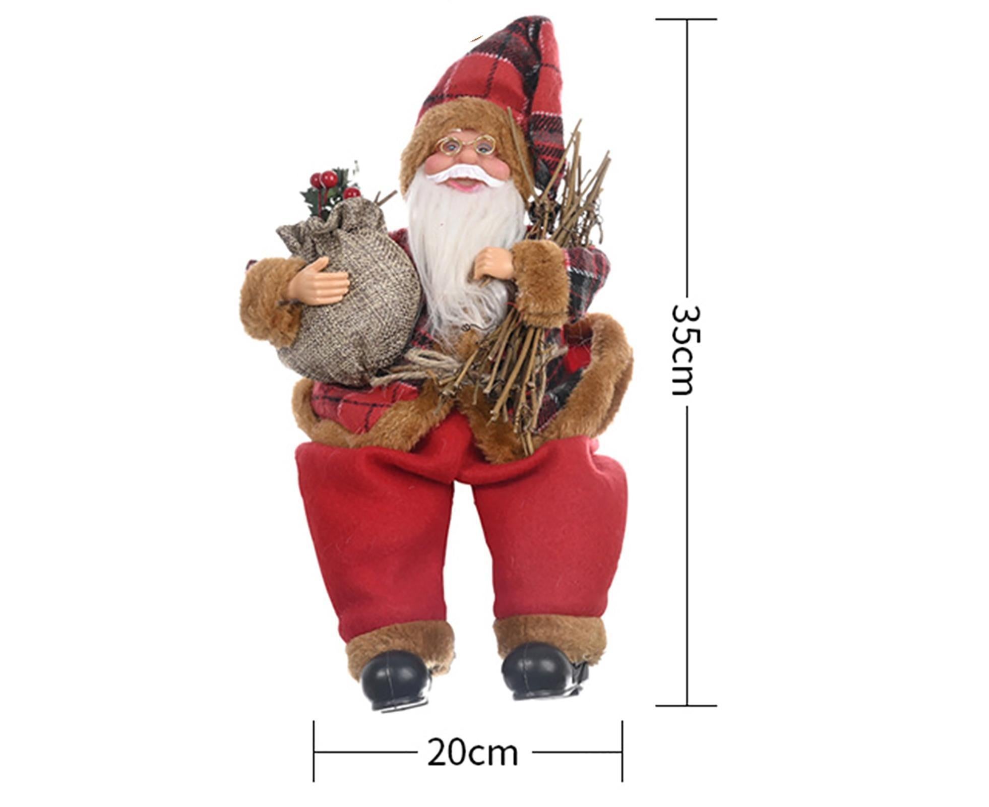 Christmas Doll Lovely Lightweight Cloth Adorable Stand Santa Claus Doll for Home-with Wood - Image 3