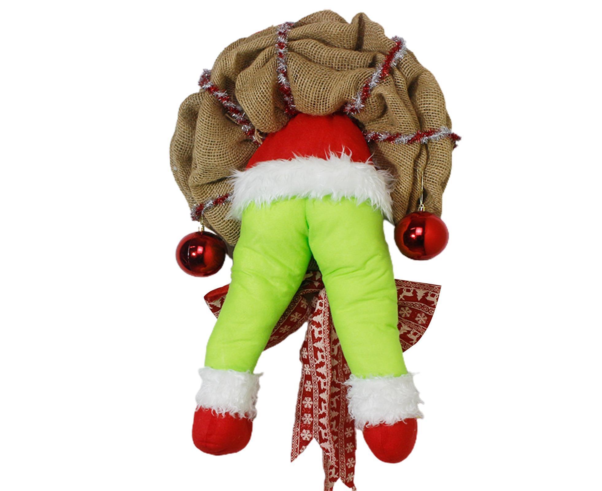 Christmas Thief Stolen Burlap Wreath Garland Home Ornament Party Decoration-40*50cm - Image 1