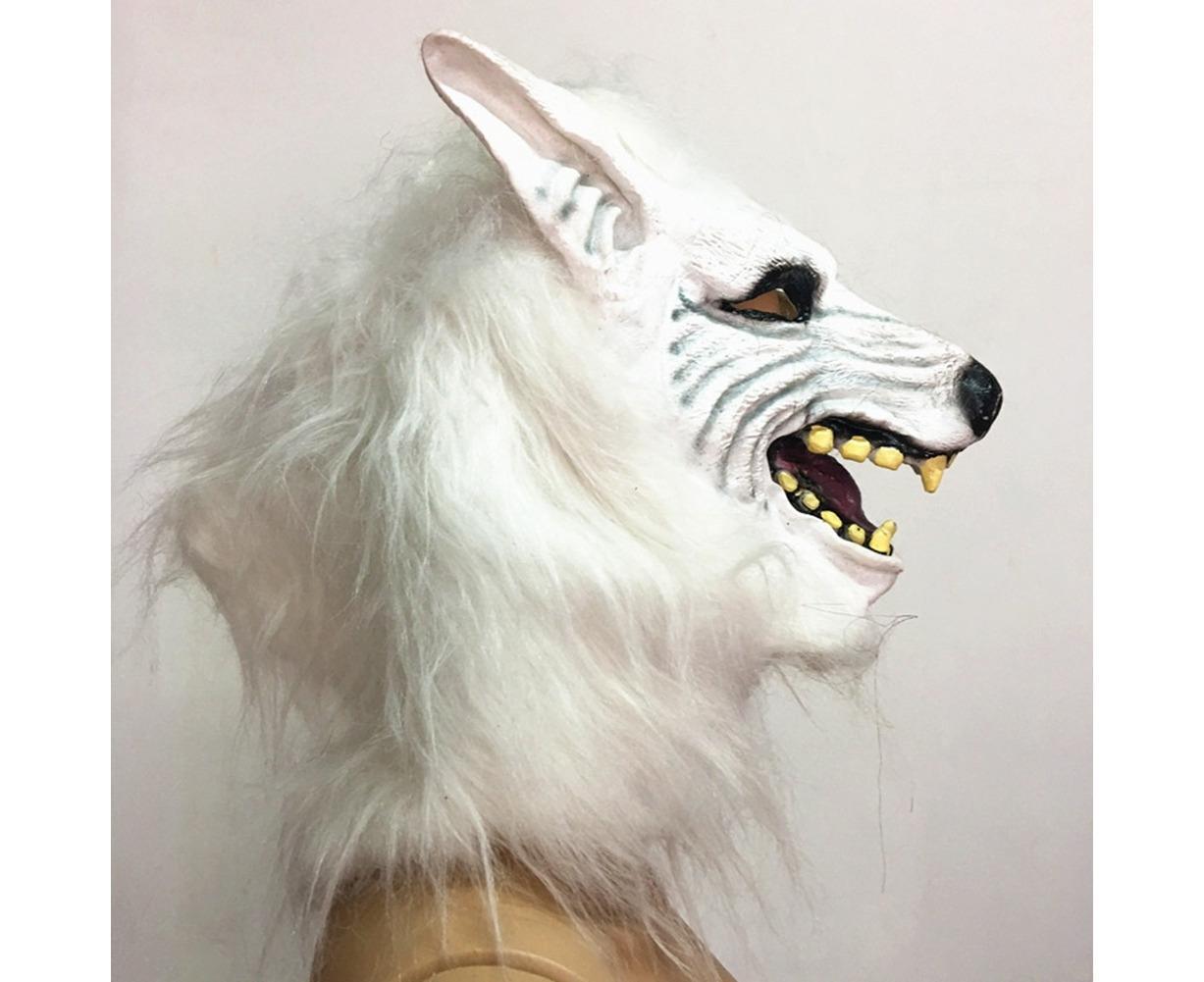 Halloween Horror Savage Wolf Head Mask Masquerade Fluffy Headgear Decoration-Brown - Image 3