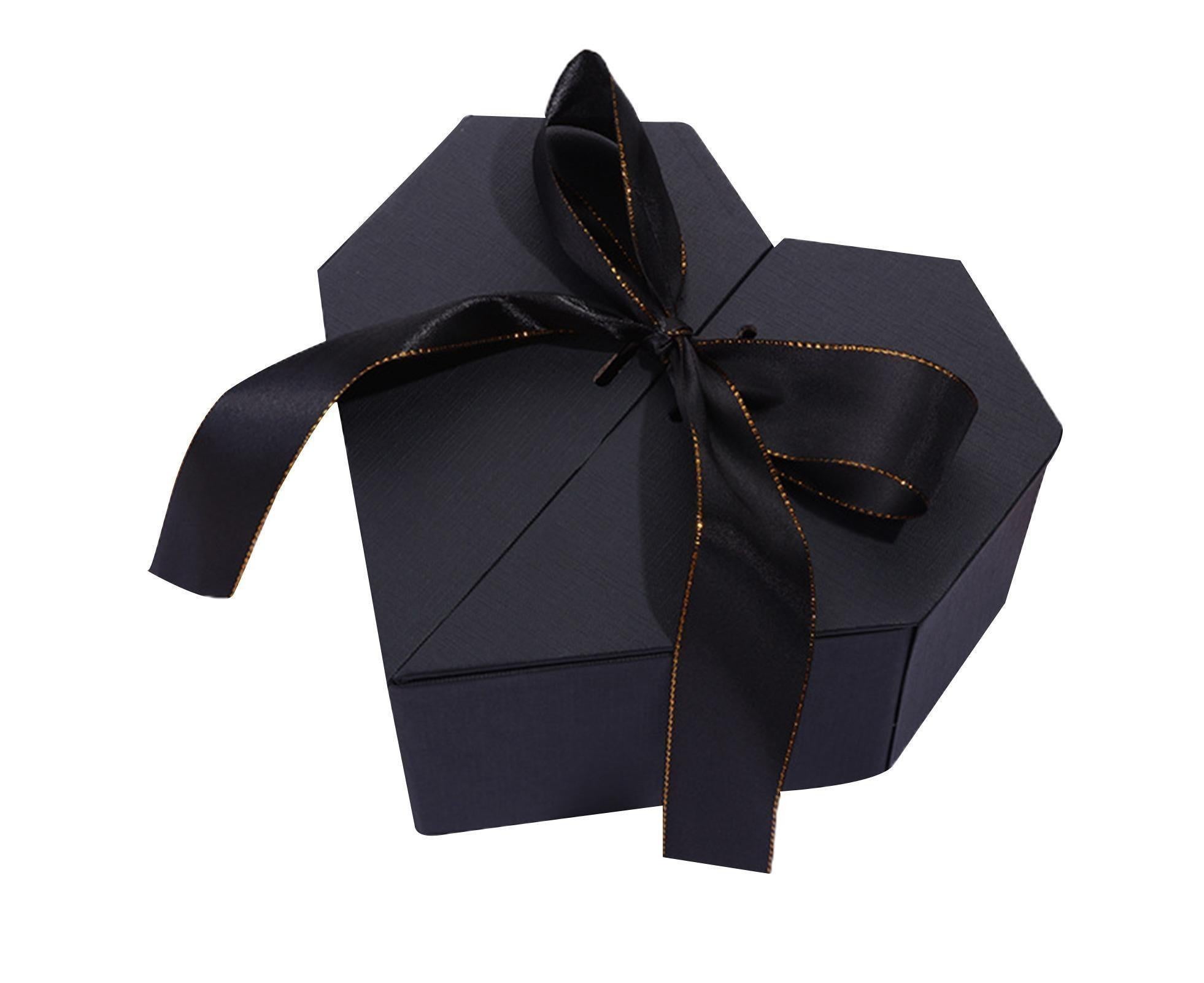 Mbg Gift Box Attractive DIY Bright Color Romantic Heart-shaped Snack Storage Case for Wedding-Black - Image 1