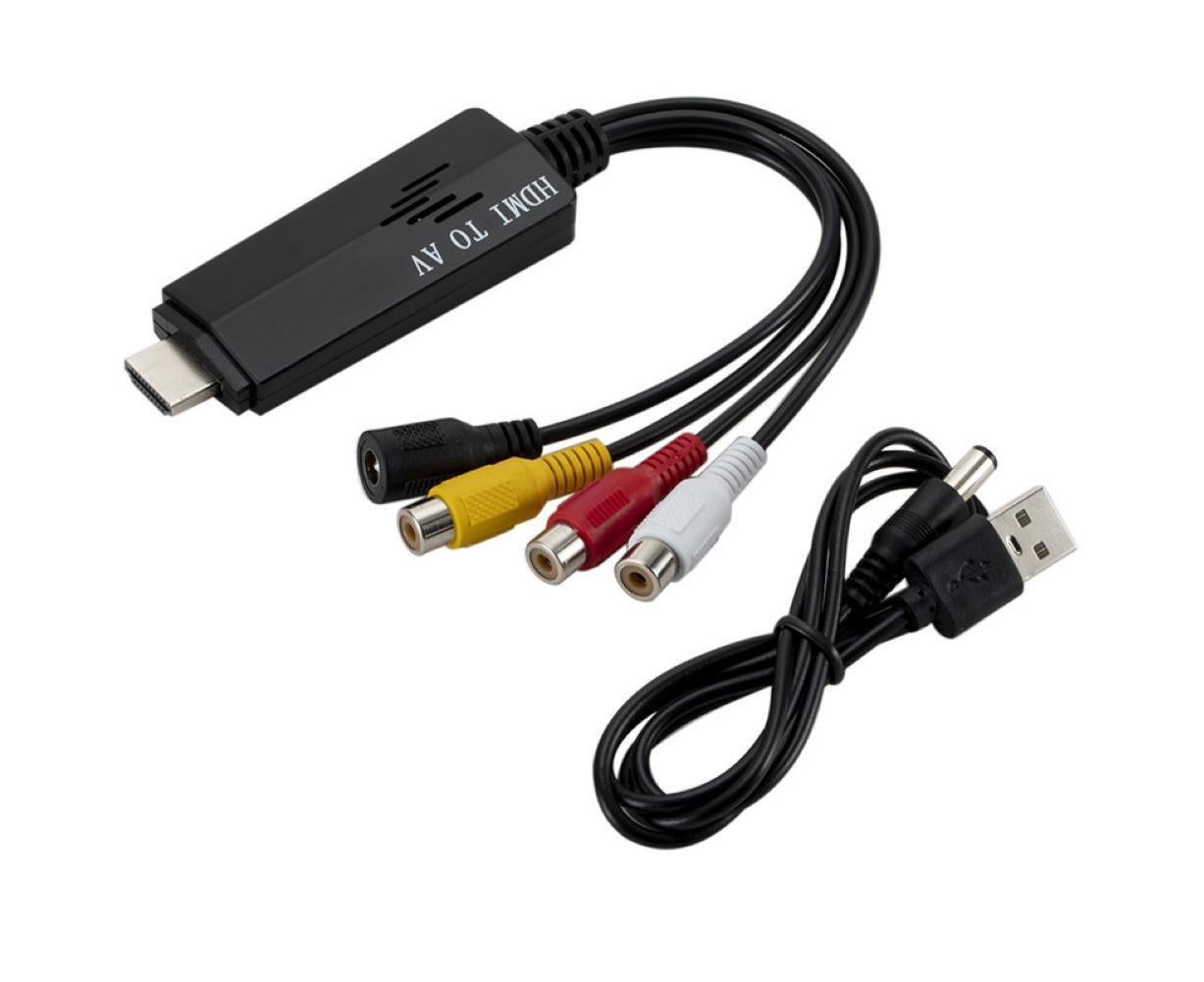 1080P HDMI-compatible Male to Female RCA AV Video Audio Converter Adapter for VCR DVD TV Black - Image 2