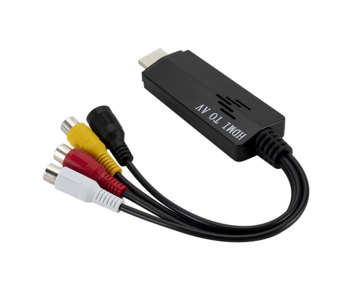 1080P HDMI-compatible Male to Female RCA AV Video Audio Converter Adapter for VCR DVD TV Black - Image 3