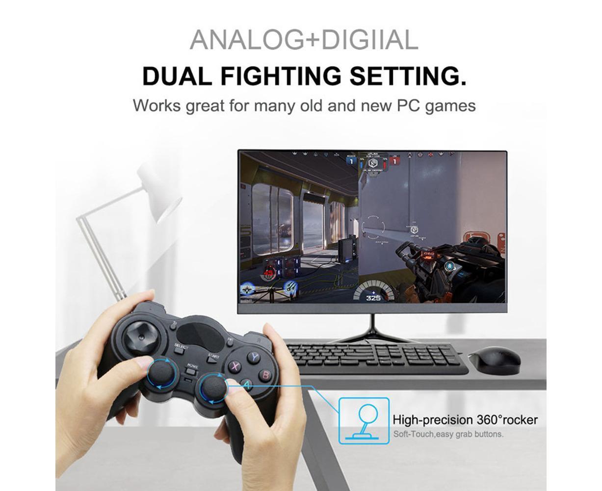 2.4G Wireless Gamepad with OTG Converter and Mobile Phone Holder for PS3 Phone Black - Image 4
