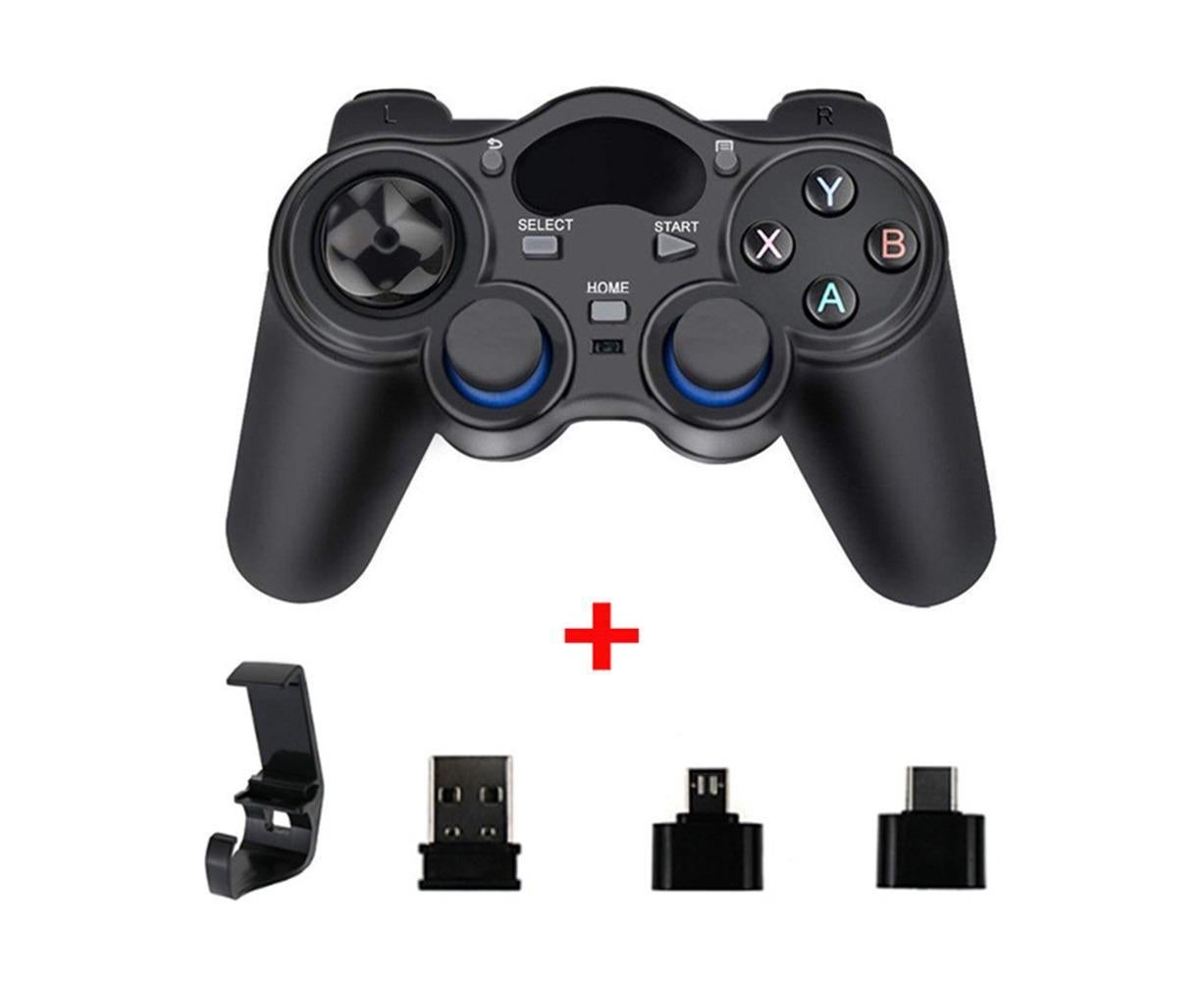 2.4G Wireless Gamepad with OTG Converter and Mobile Phone Holder for PS3 Phone Black - Image 7