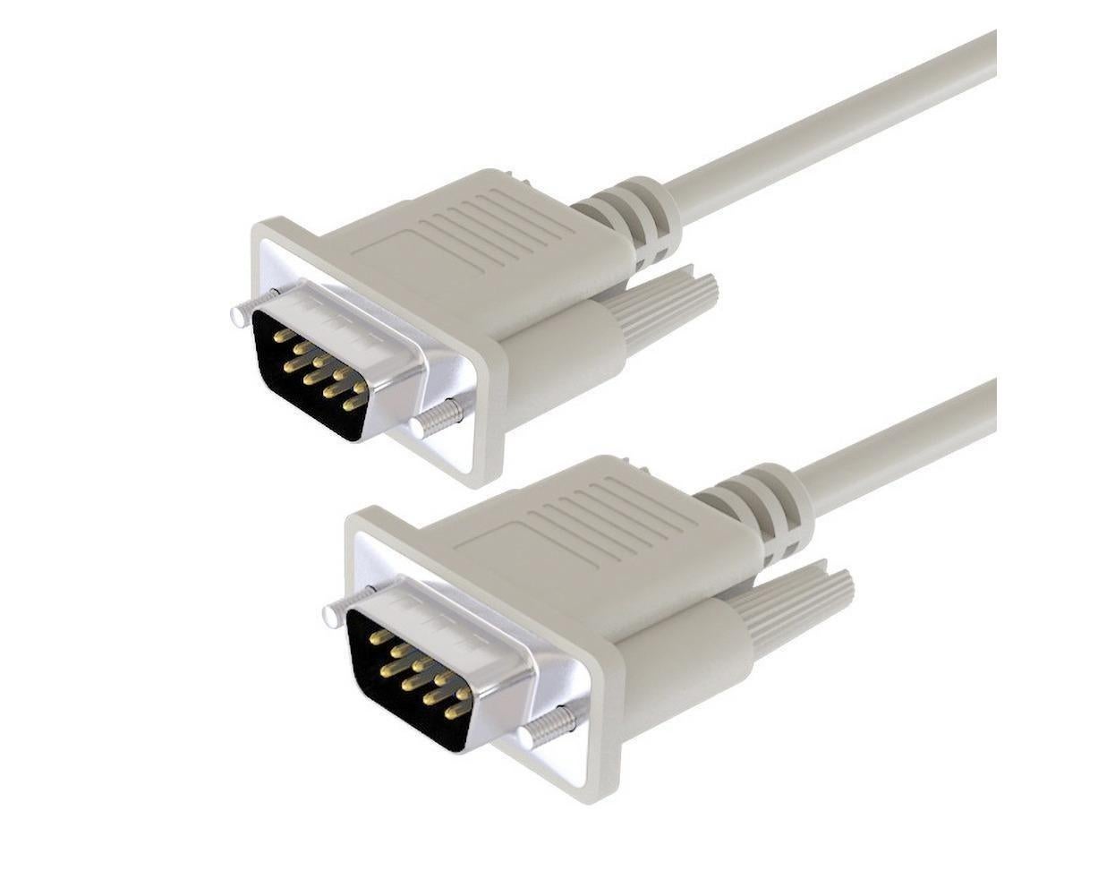 2Pcs 1.5/3/5m RS232 DB9 9Pin Serial Male to Male COM Port Data Converter Cable - Image 2