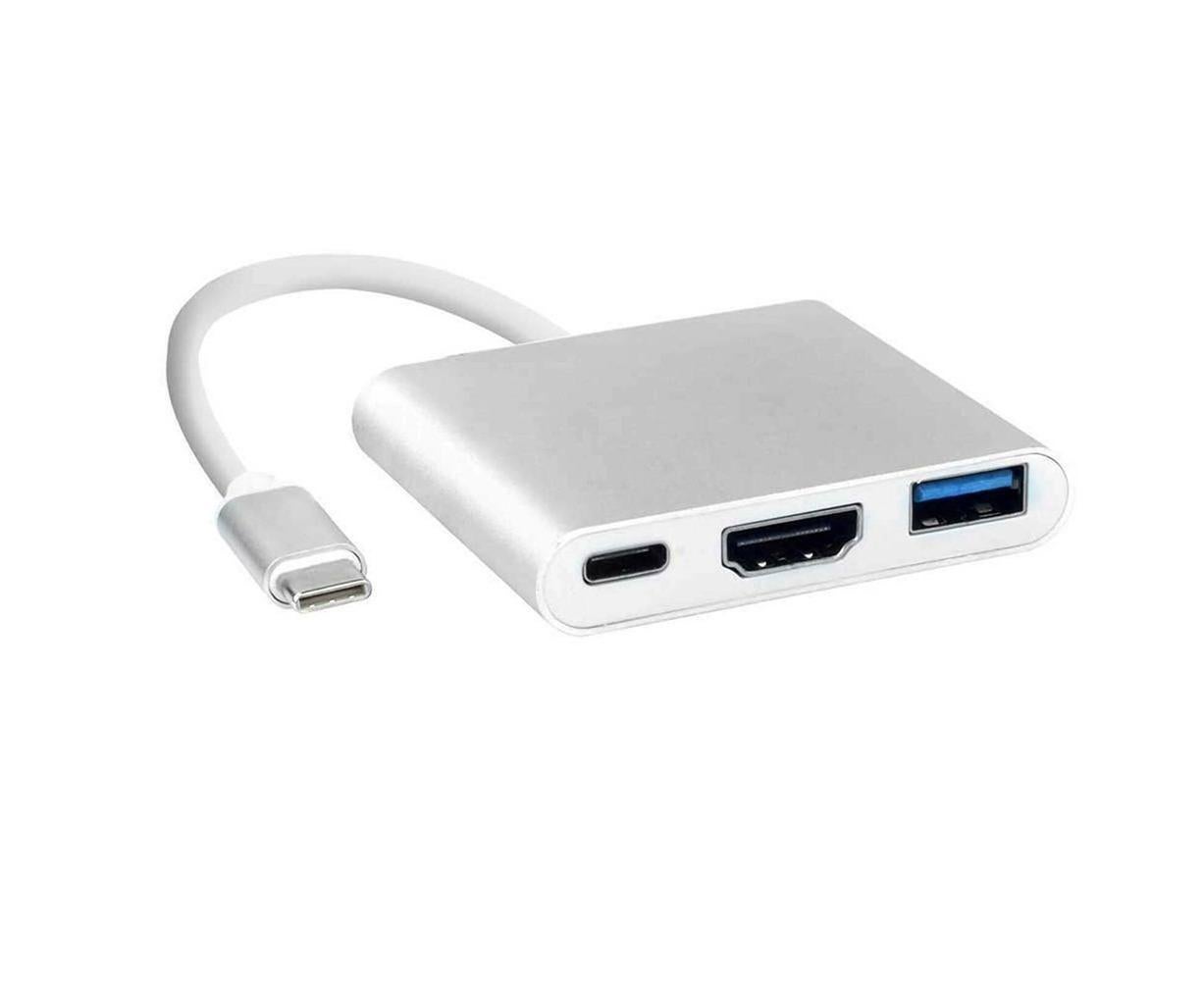 3 in 1 Portable Type-C Male to USB-C USB 3.0 4K HDMI-compatible Female Hub Adapter Cable Grey - Image 8