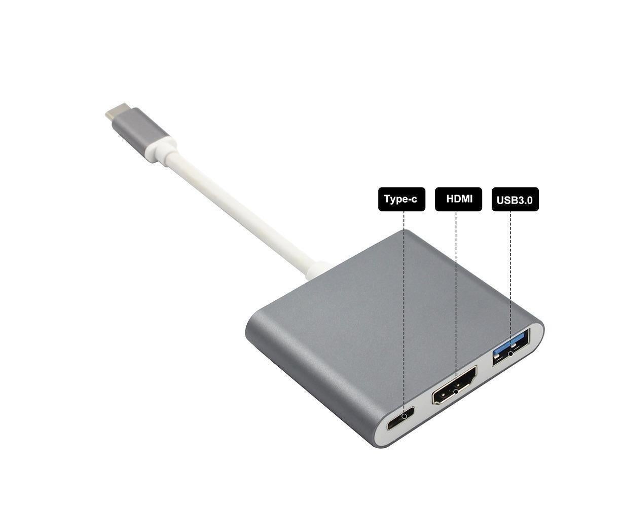 3 in 1 USB 3.1 Type-C to 4K UHD HDMI-compatible USB-C Hub Adapter Converter for Macbook As Shown - Image 3