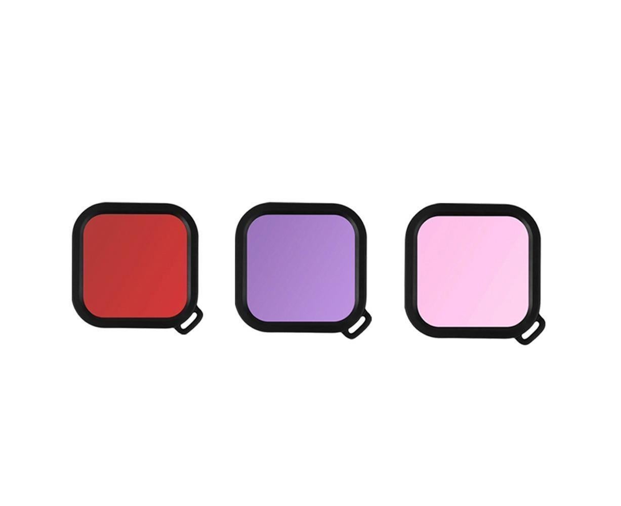 3Pcs Diving Waterproof Housing Case Lens Filter Set for Insta360 One R Camera Red+Pink+Purple - Image 2