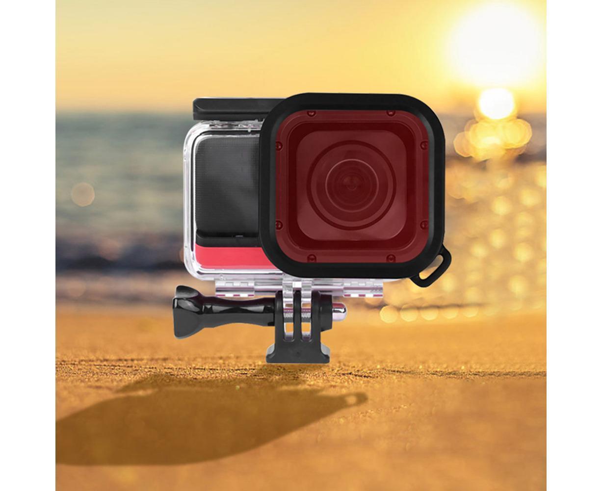 3Pcs Diving Waterproof Housing Case Lens Filter Set for Insta360 One R Camera Red+Pink+Purple - Image 5