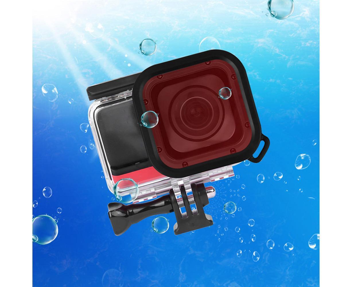 3Pcs Diving Waterproof Housing Case Lens Filter Set for Insta360 One R Camera Red+Pink+Purple - Image 6