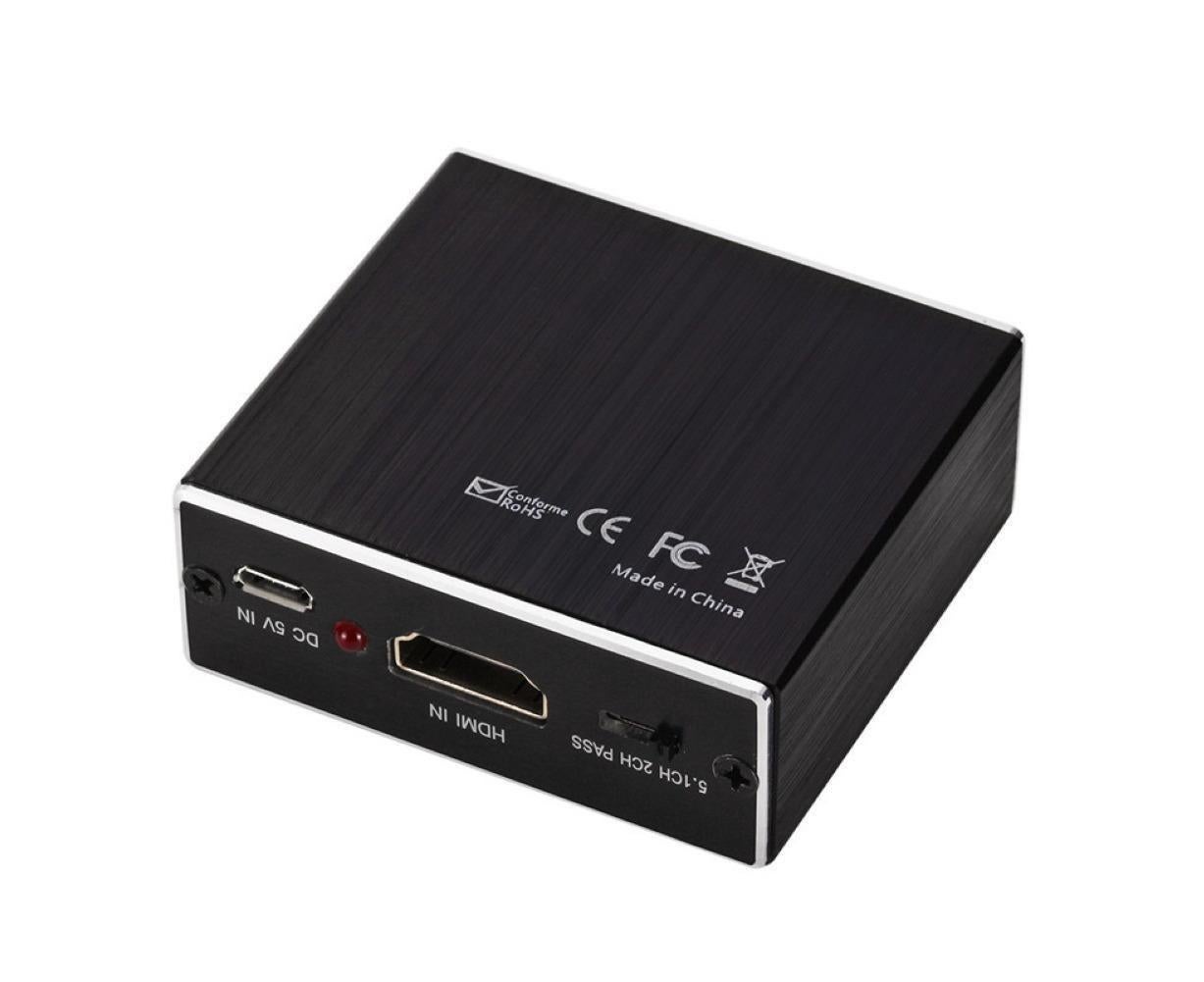 4K HDMI-compatible to HDMI-compatible Optical SPDIF 3.5mm Audio Extractor Converter Splitter Adapter Black - Image 1