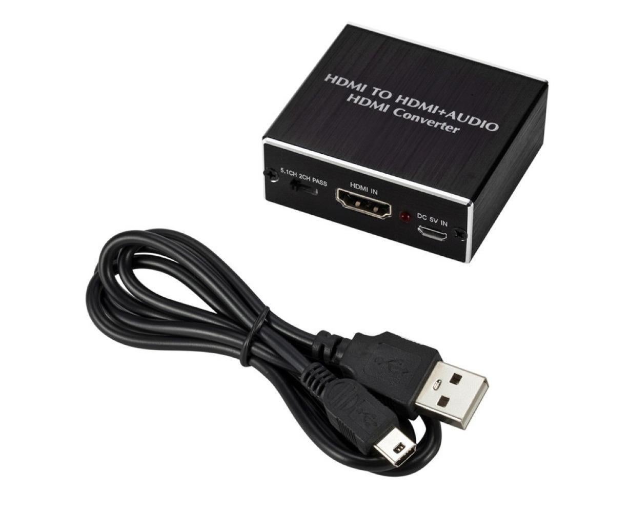 4K HDMI-compatible to HDMI-compatible Optical SPDIF 3.5mm Audio Extractor Converter Splitter Adapter Black - Image 2