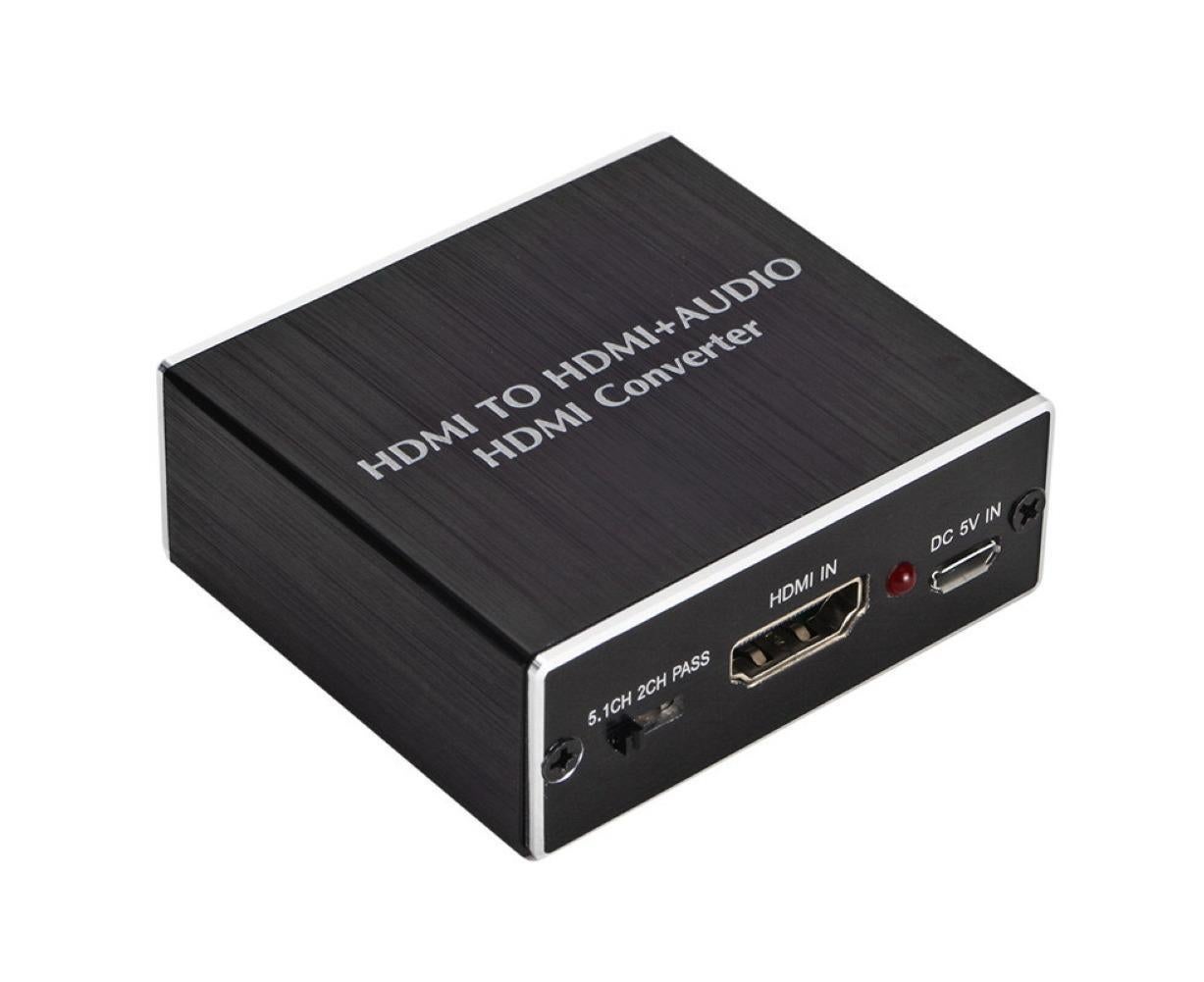 4K HDMI-compatible to HDMI-compatible Optical SPDIF 3.5mm Audio Extractor Converter Splitter Adapter Black - Image 3