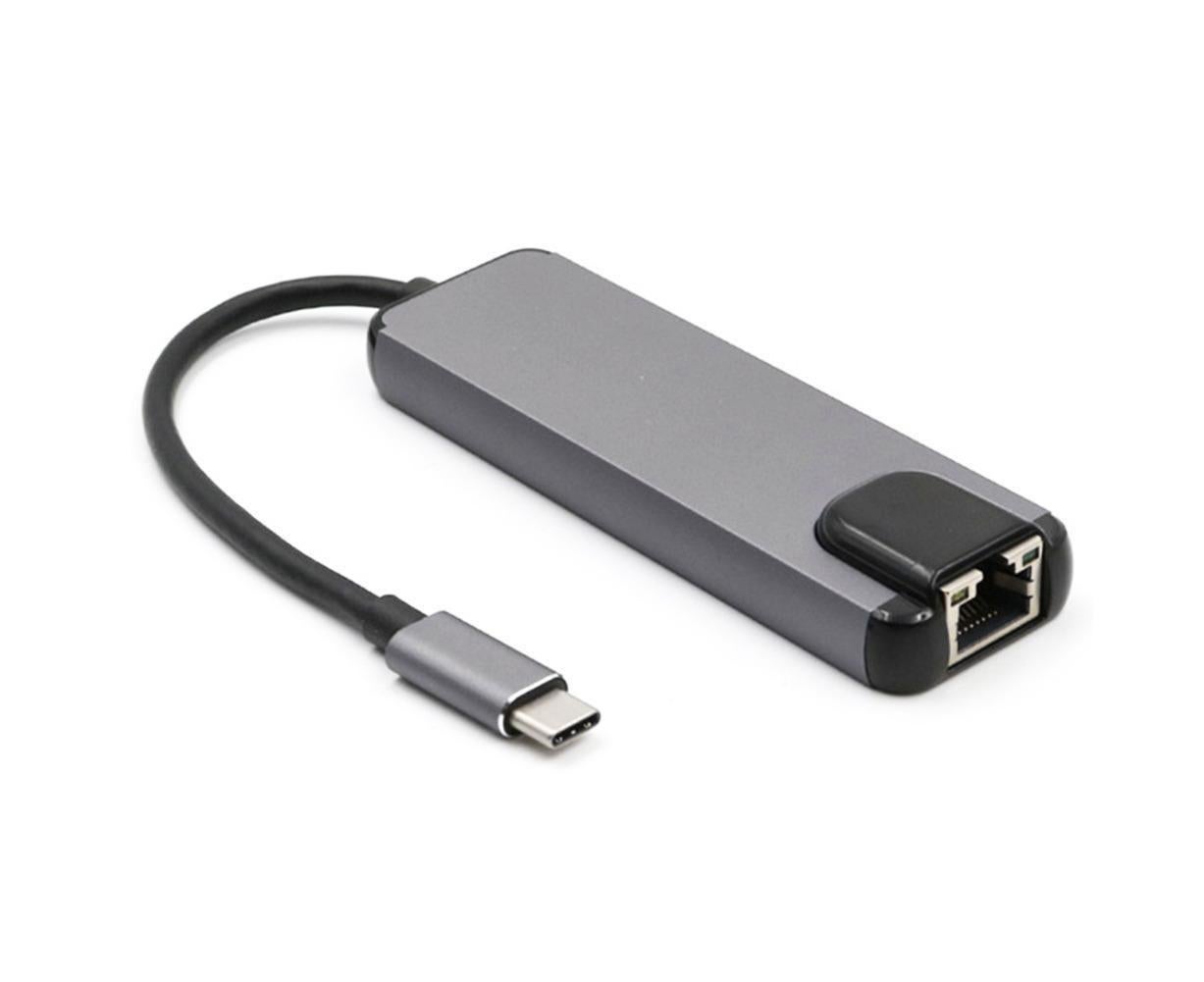 5 in 1 Type C to 4K HDMI-compatible USB 3.0 Charging Hub Adapter Converter for MacBook Pro Silver Grey - Image 5