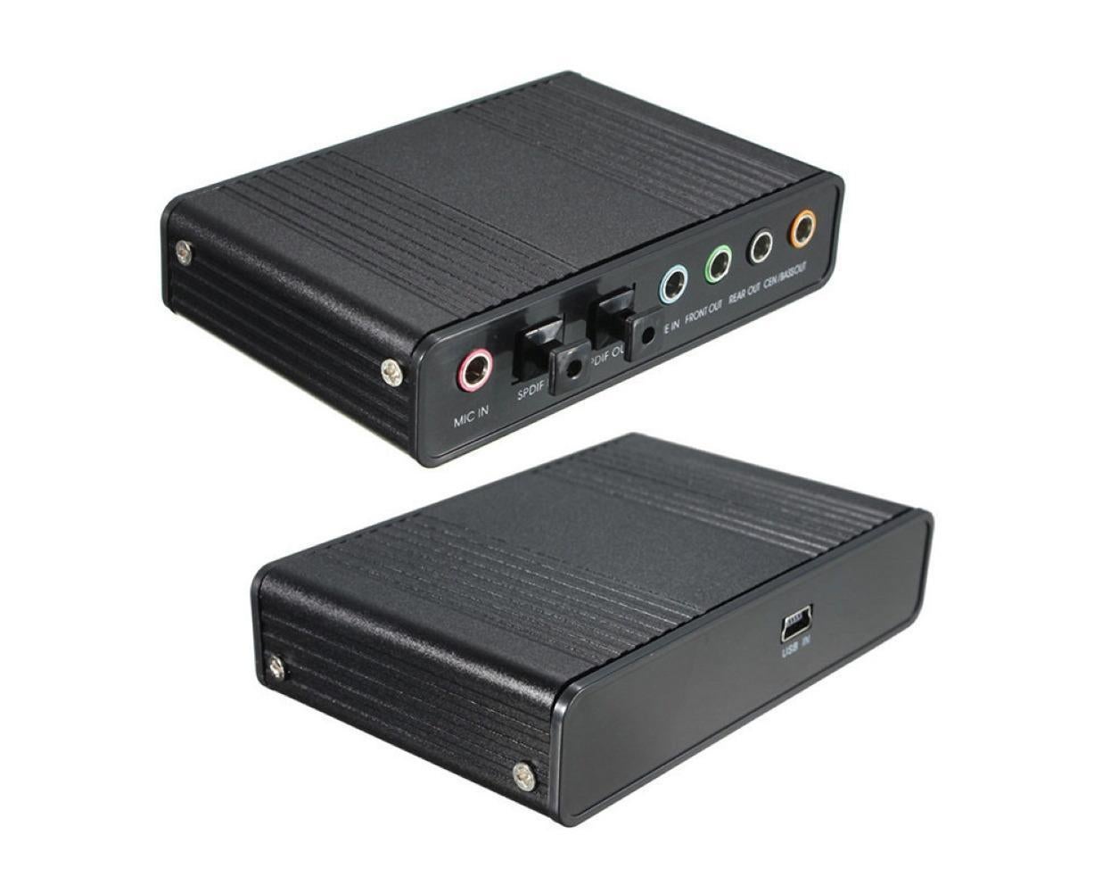 6 Channel USB 2.0 External 5.1 Optical S/PDIF Audio Sound Card Adapter for Win7 Black - Image 3