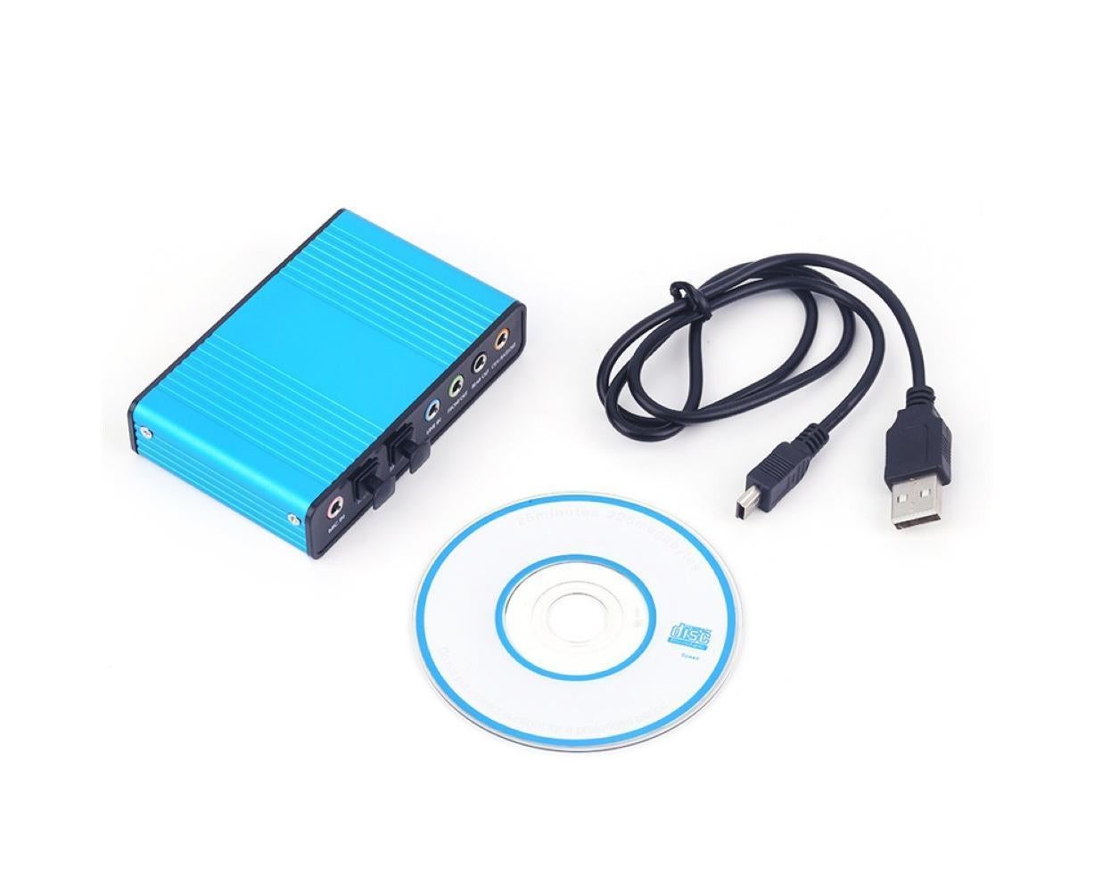 6 Channel USB 2.0 External 5.1 Optical S/PDIF Audio Sound Card Adapter for Win7 Blue - Image 1