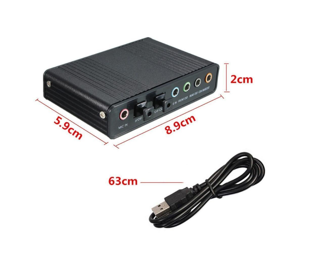 6 Channel USB 2.0 External 5.1 Optical S/PDIF Audio Sound Card Adapter for Win7 Blue - Image 8