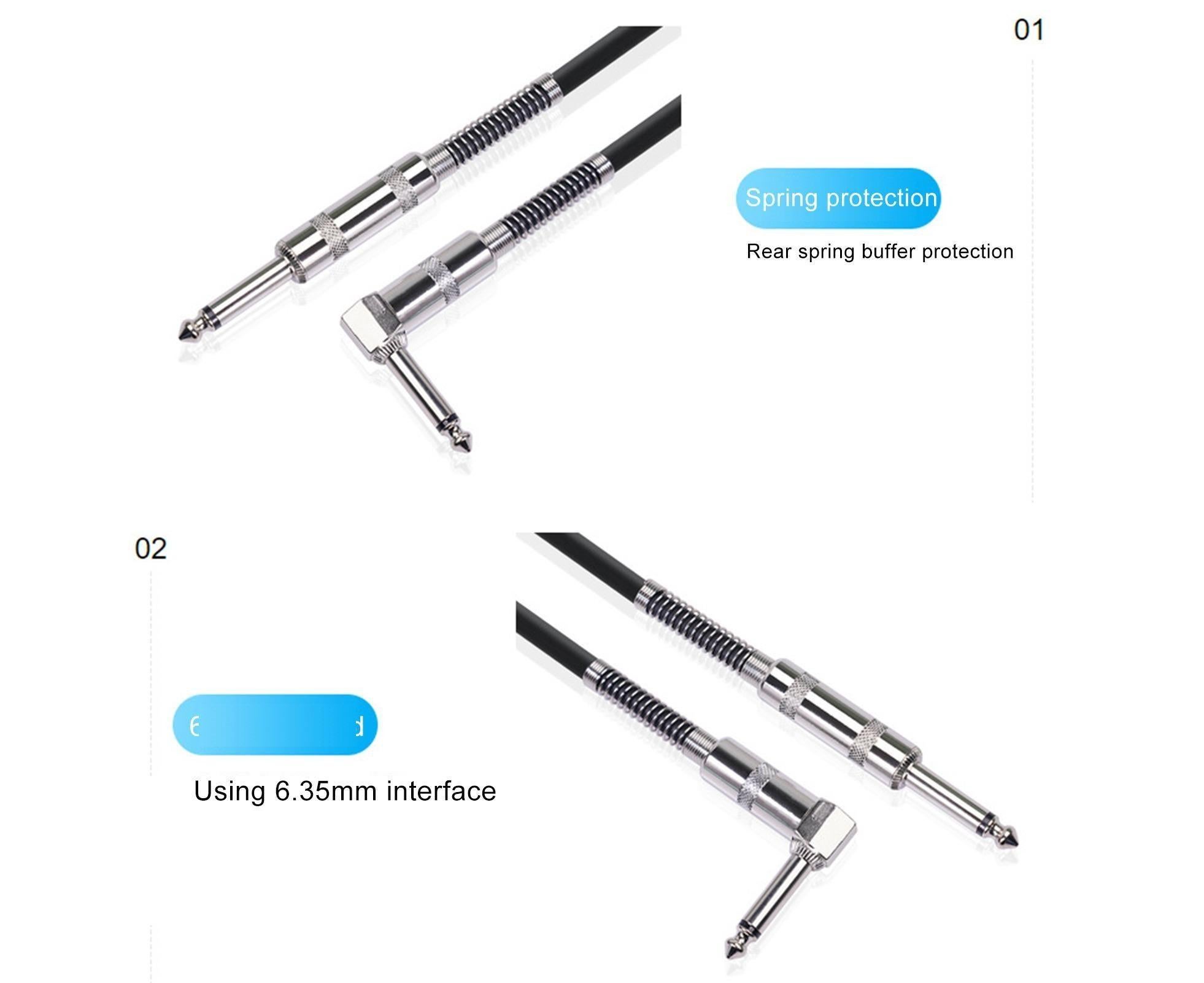 90 Degree Electric Guitar Audio Cable Musical Instruments Connecting Cord Line - Image 5