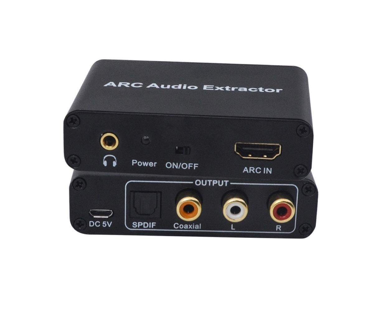 ARC to Audio Adapter Extractor HDMI-compatible Optical Fiber Coaxial 3.5mm Output Converter Black - Image 1