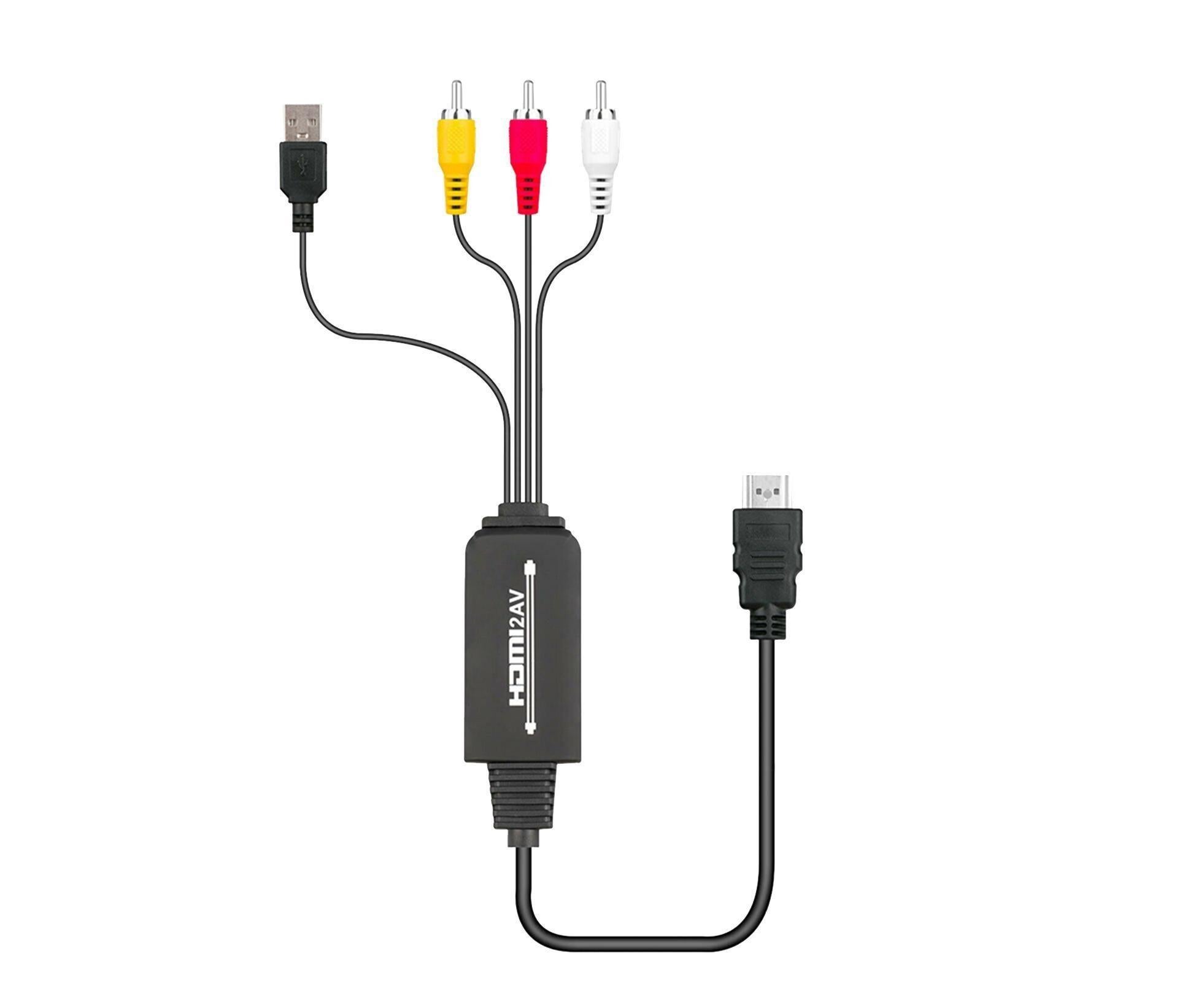 AV Adapter Plug and Play High Speed ABS HDMI-compatible to 3 RCA Converter for Computer Black - Image 2
