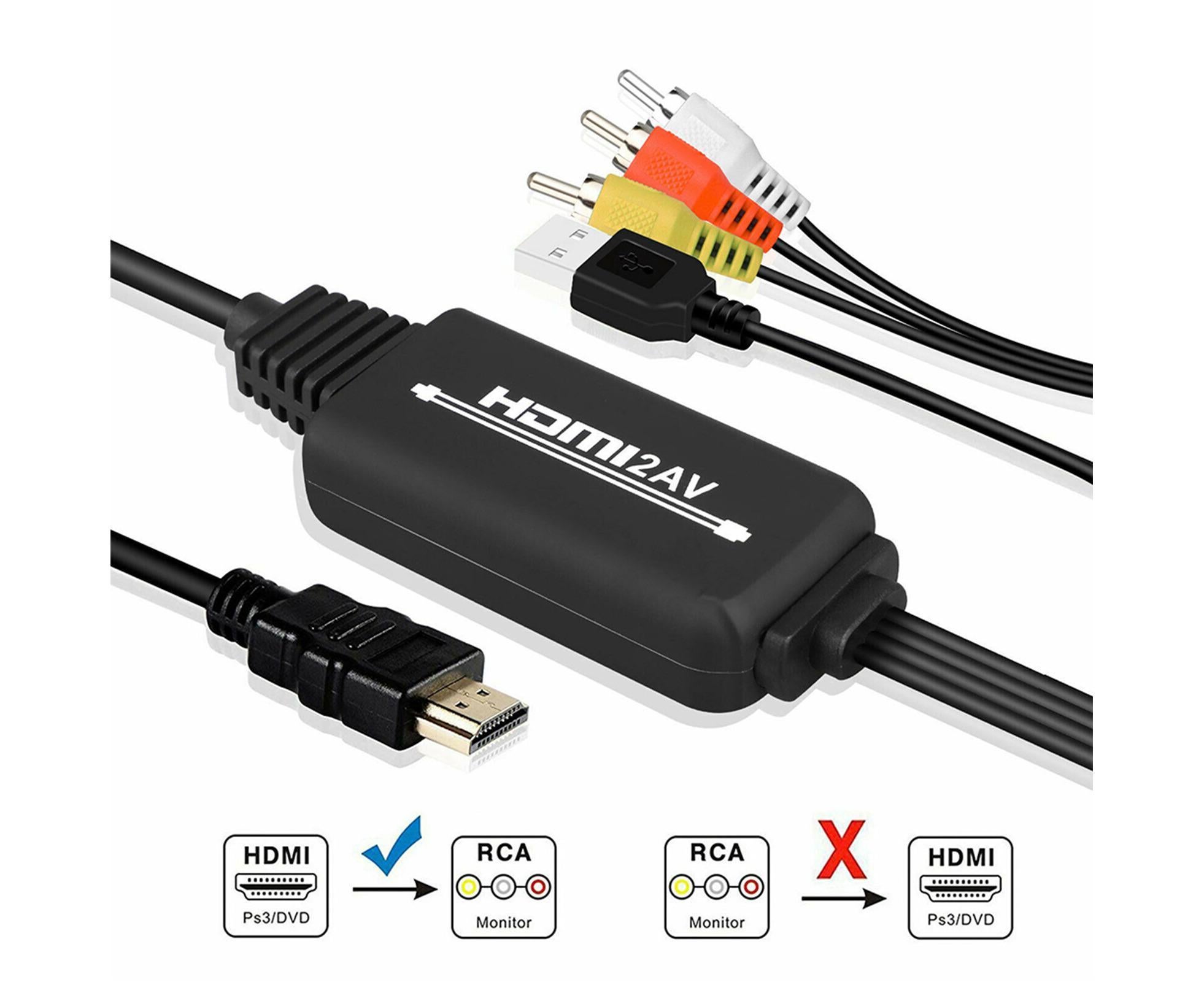 AV Adapter Plug and Play High Speed ABS HDMI-compatible to 3 RCA Converter for Computer Black - Image 6